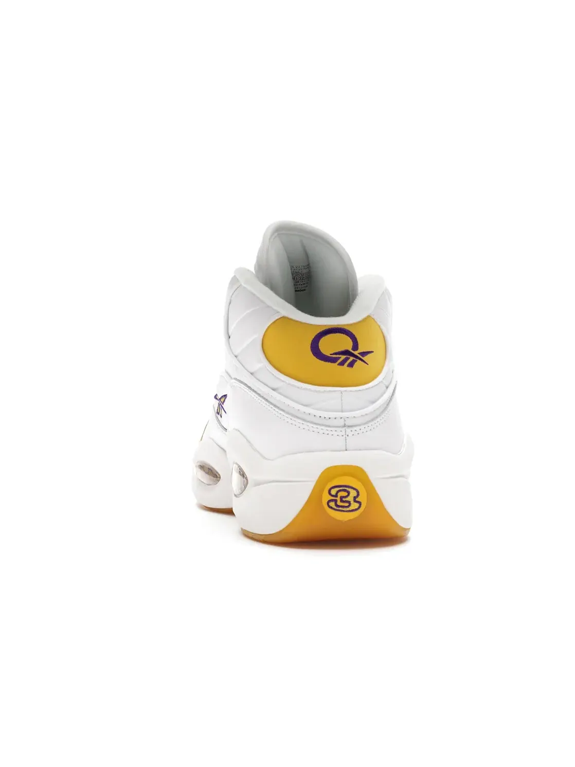 Кроссовки мужские Reebok Question Mid Lifestyle White/Yellow-Ultraviolet — изображение 4 из 4, белый/желтый