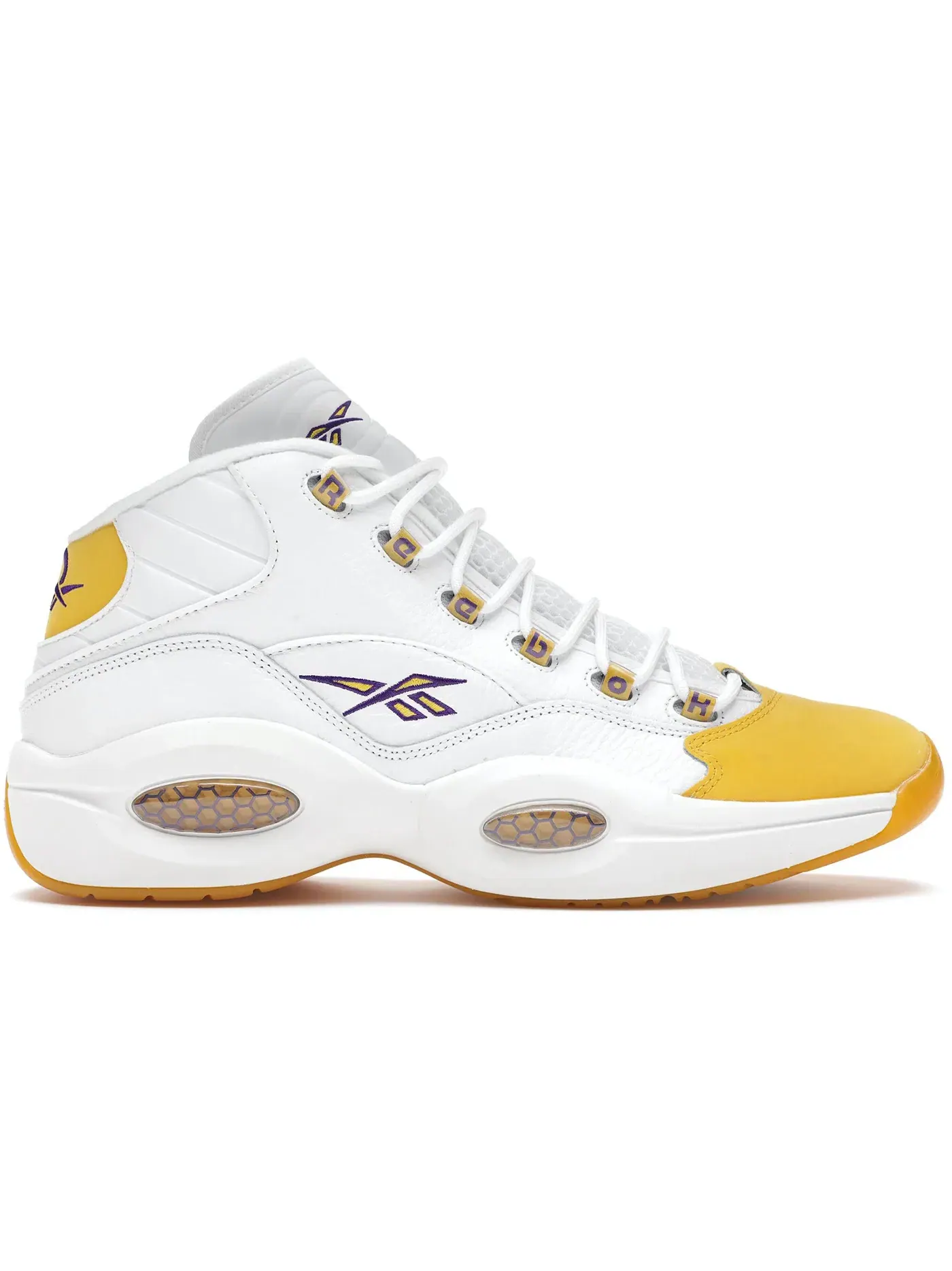 Кроссовки мужские Reebok Question Mid для активного отдыха — изображение 1 из 2, белый/желтый
