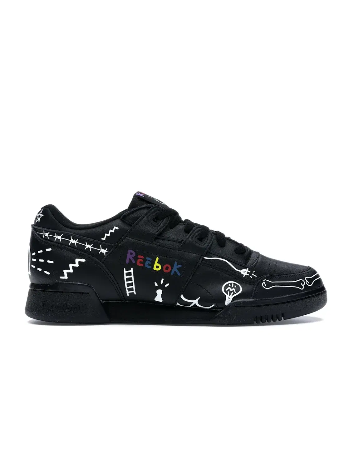 Кроссовки Reebok Lifestyle Workout Plus, кожаные — изображение 1 из 4, черный/мульти