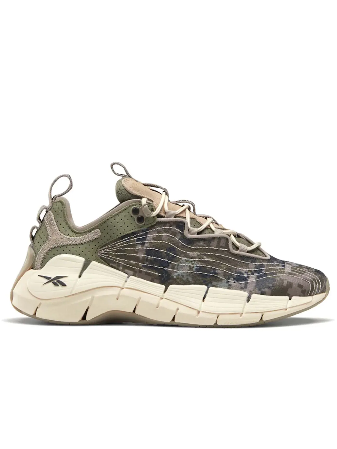 Кроссовки Reebok Zig Kinetica II Lifestyle с камуфляжным принтом — изображение 1 из 1, зеленый/серый