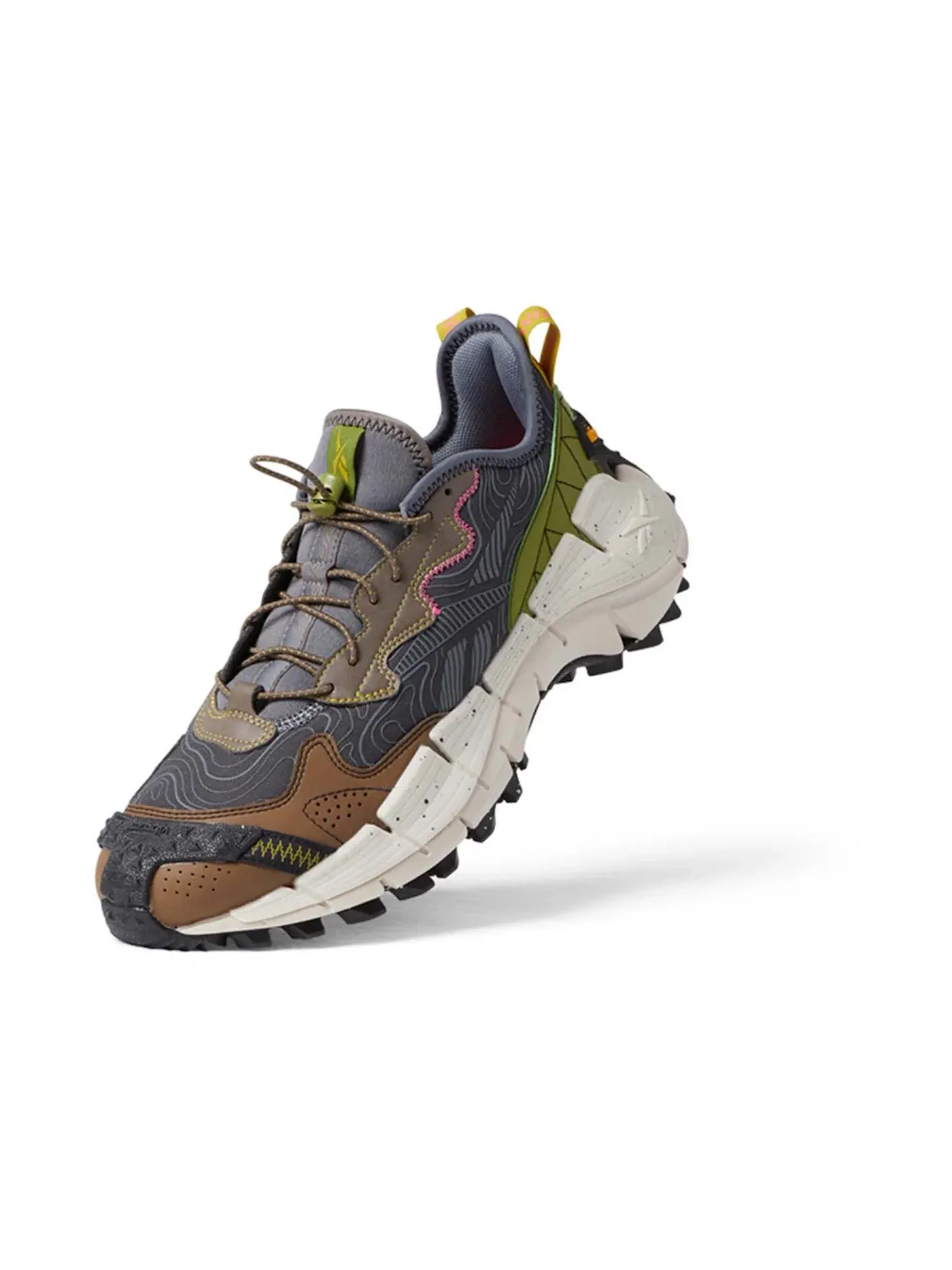 Кроссовки мужские Reebok Lifestyle Zig Kinetica II Edge — изображение 2 из 2, серый/коричневый/зеленый