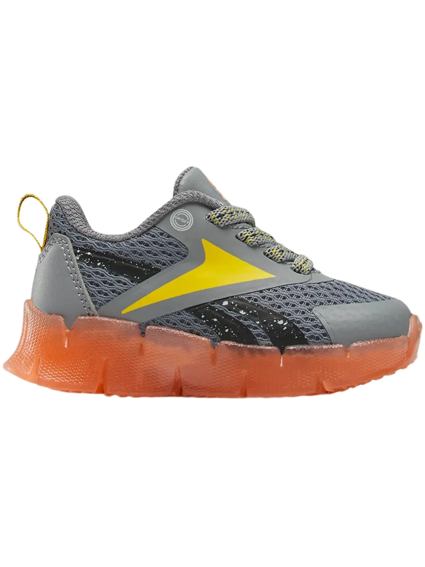 Кроссовки детские Reebok Zig 'N' Glow Blippi, светящиеся элементы — изображение 1 из 1, серый/оранжевый/желтый