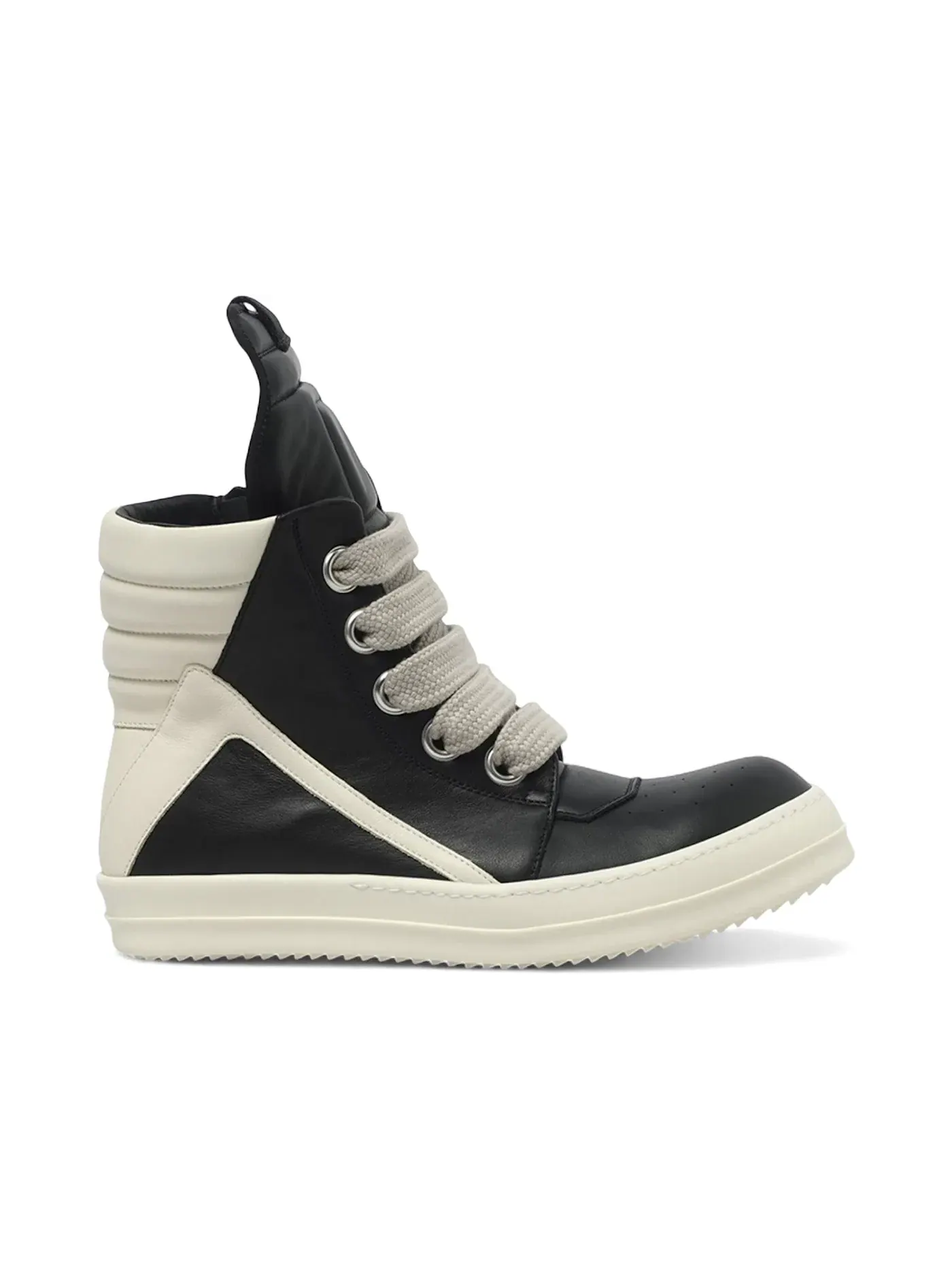 Мужские кроссовки с контрастной шнуровкой Rick Owens Concordians Jumbo Laced Geobasket — изображение 1 из 1, черный