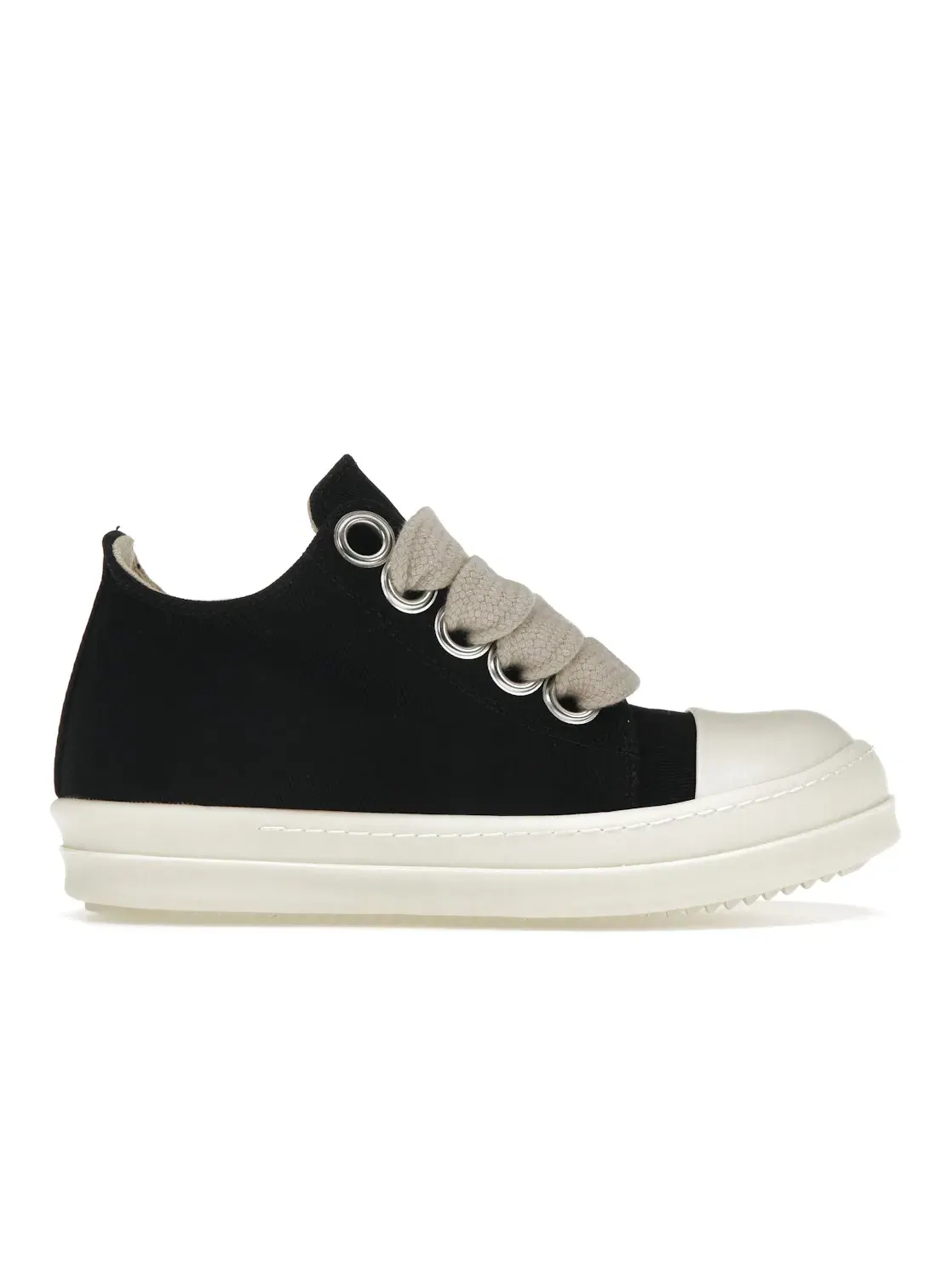 Женские кеды с увеличенной шнуровкой Rick Owens DRKSHDW Jumbo Lace Low — изображение 1 из 4, черный/кремовый белый