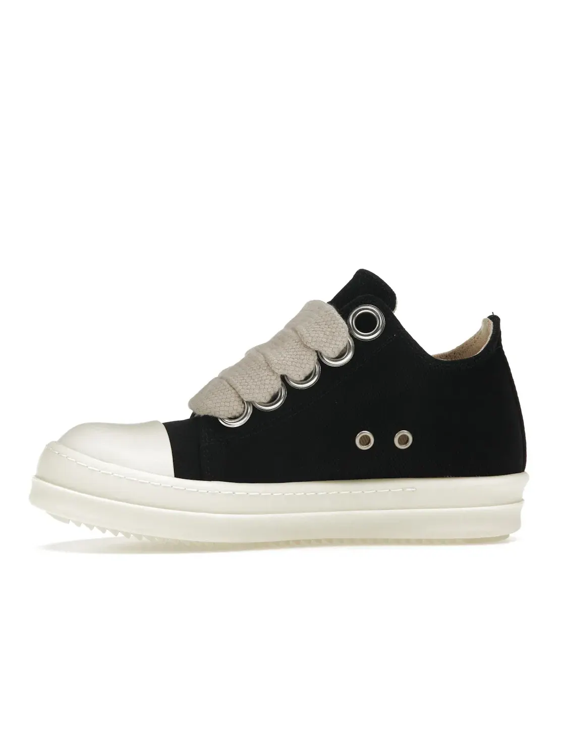 Женские кеды с увеличенной шнуровкой Rick Owens DRKSHDW Jumbo Lace Low — изображение 3 из 4, черный/кремовый белый