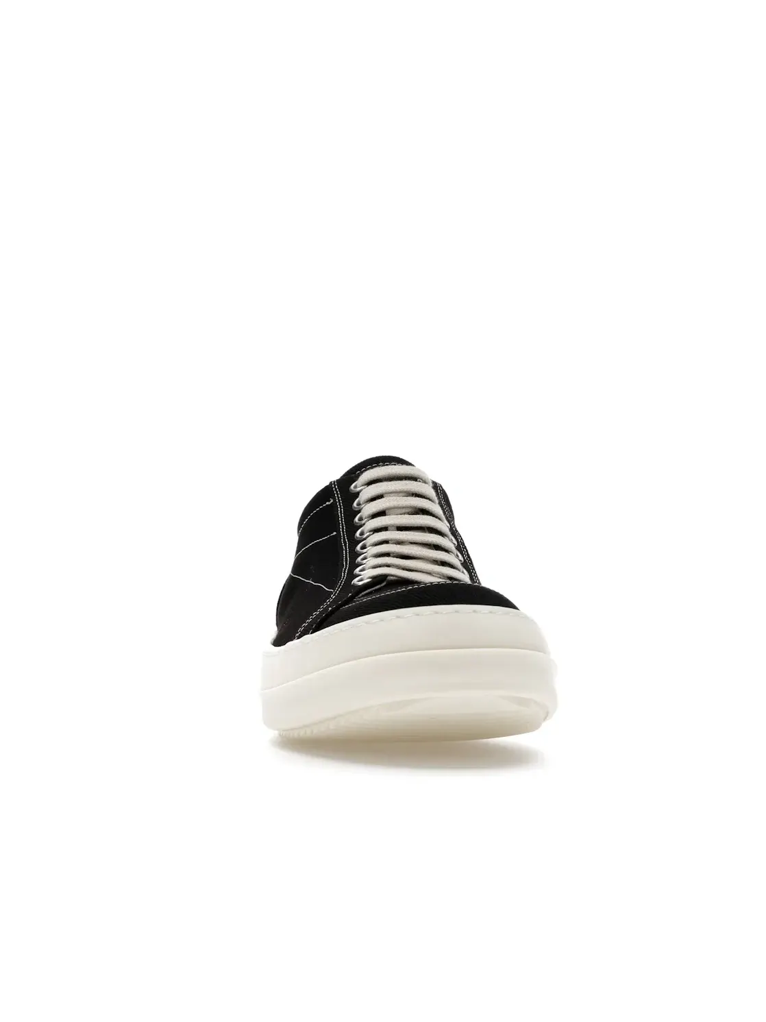 Мужские кроссовки с удлиненным силуэтом Rick Owens DRKSHDW SS26 Vintage Sneaks Temple Penta Black Milk — изображение 2 из 4