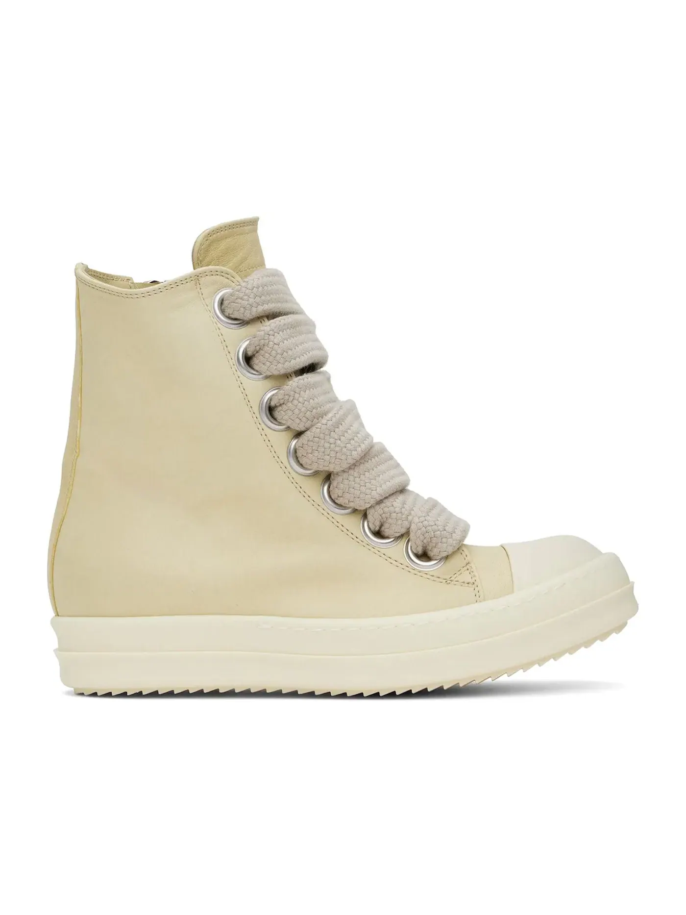 Мужские кеды с крупной шнуровкой Rick Owens Jumbo Lace High, Parchment/Milk/Milk — изображение 1 из 1