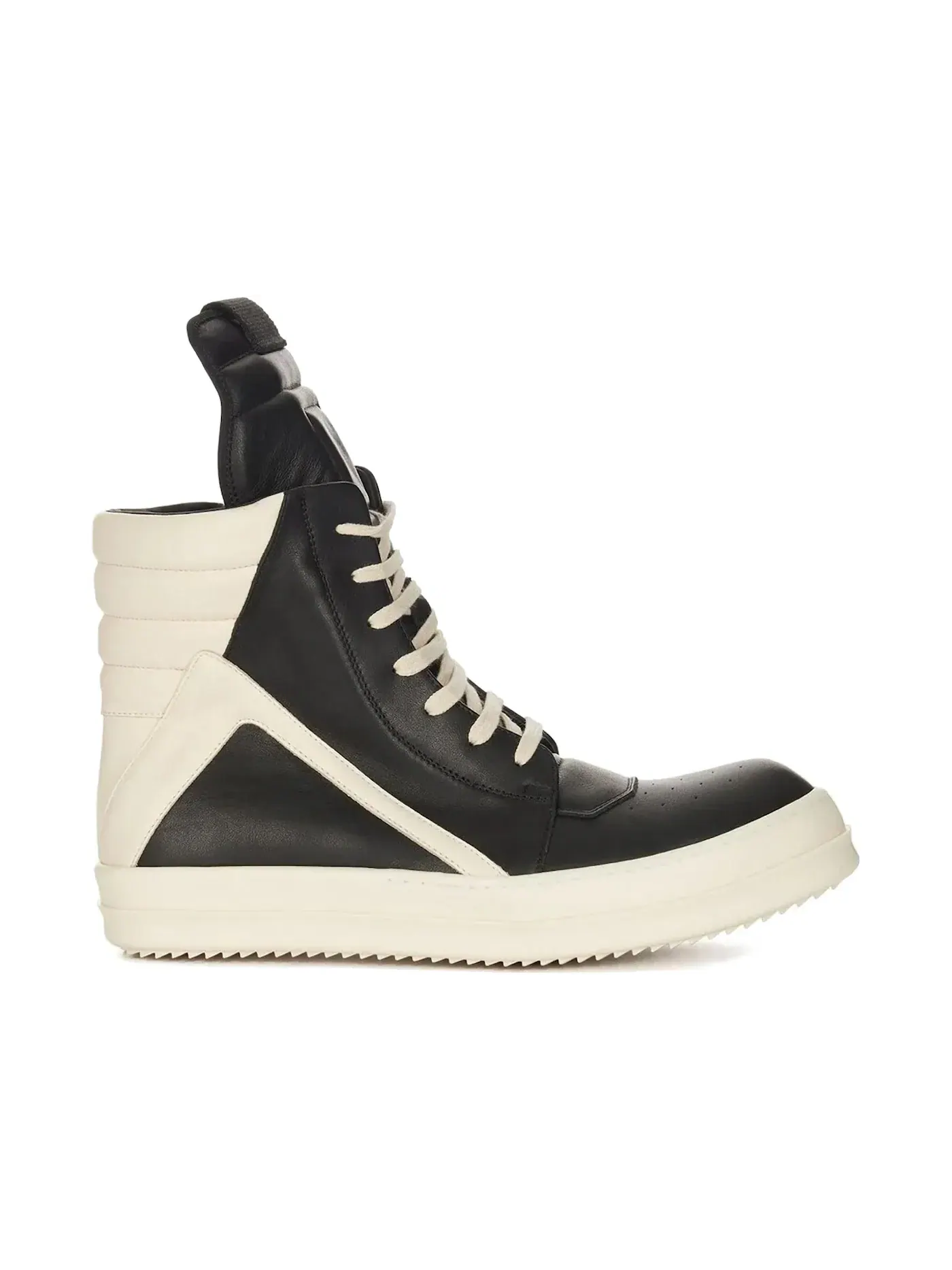 Мужские кроссовки высокие кожаные Rick Owens Leather Geobasket High — изображение 1 из 1, черный