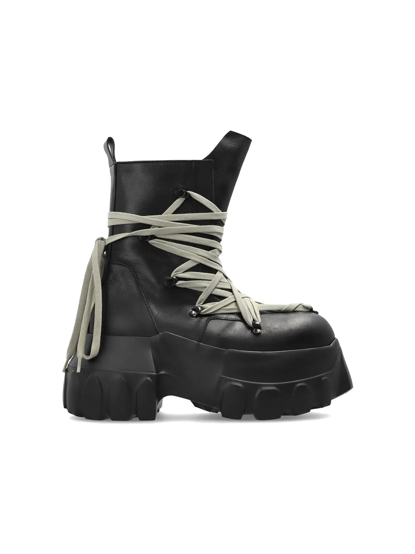 Мужские ботинки с высокой шнуровкой Rick Owens Megalace Mega Tractor Boot — изображение 1 из 1, черный//черный
