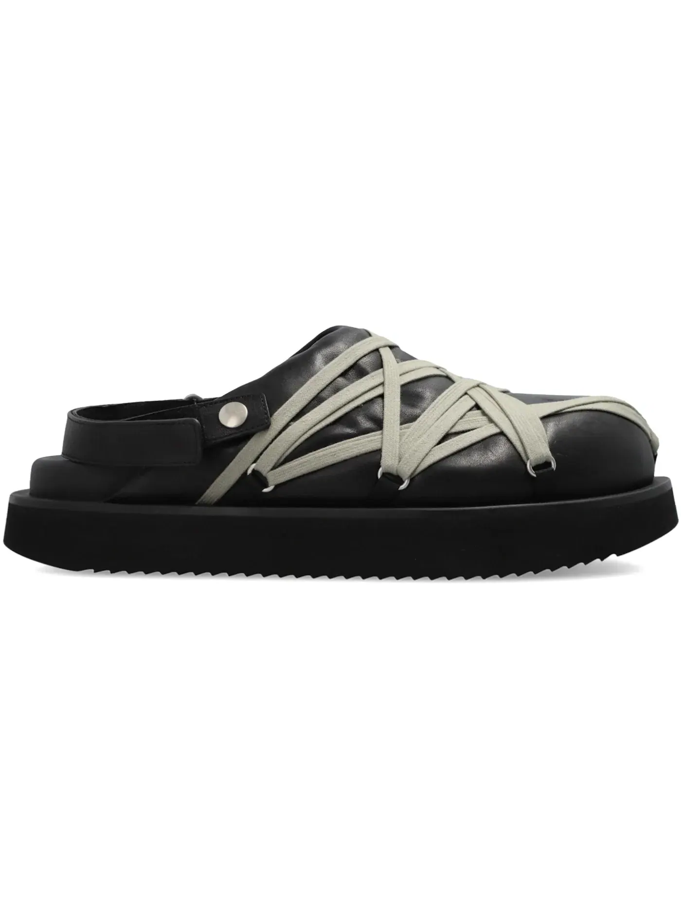 Мужские сандалии на платформе с принтом Rick Owens Padded Megalace Platform Sandals — изображение 1 из 1, черный