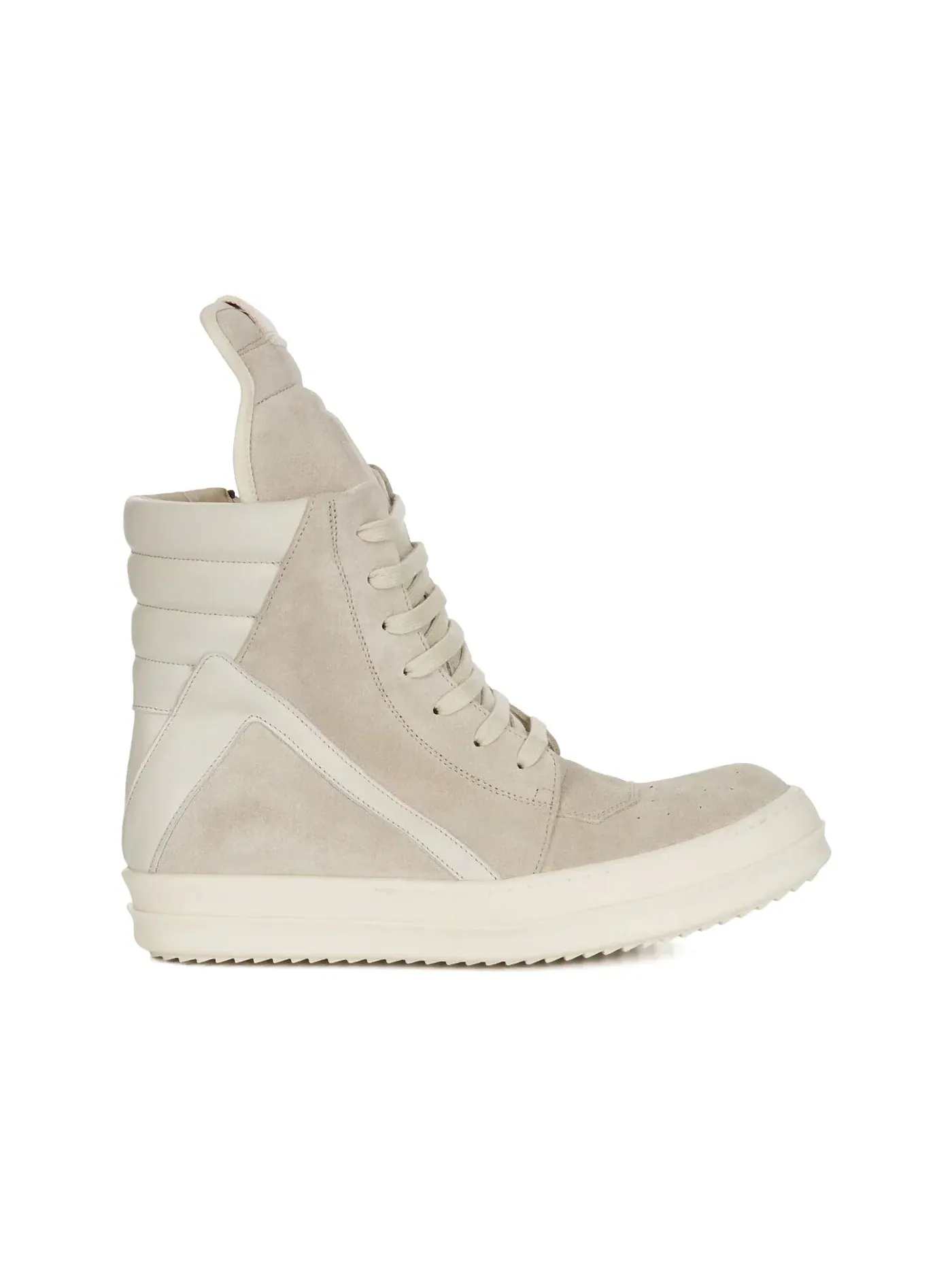 Женские кроссовки с высокой посадкой Rick Owens Pelle Geobasket Scarpe High Rick Owens, Pearl Dirty Milk Milk