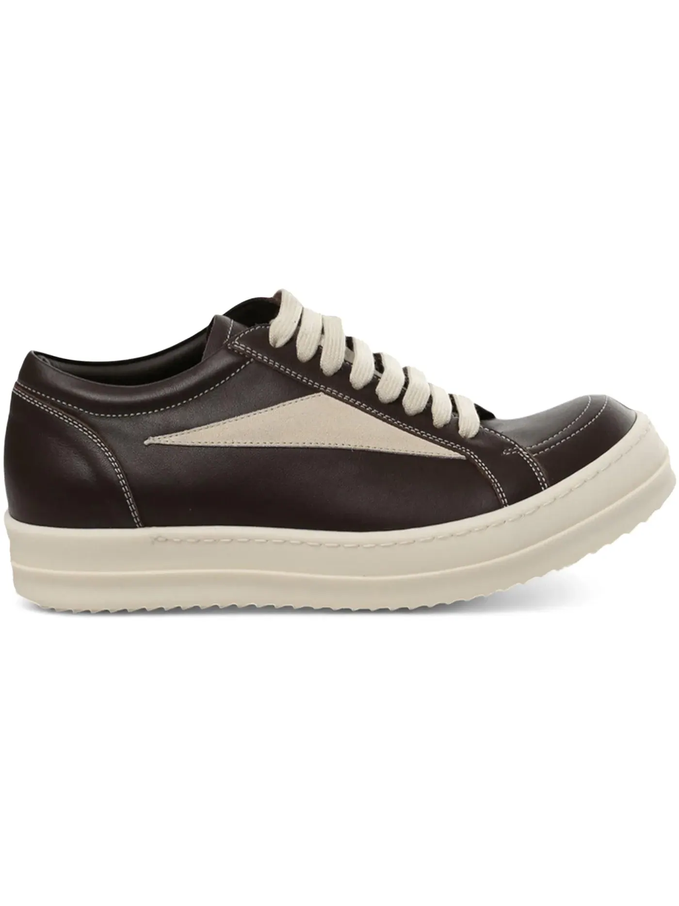 Женские кеды с контрастной подошвой Rick Owens Vintage Low Sneaker, Macassar/Milk/Milk — изображение 1 из 1