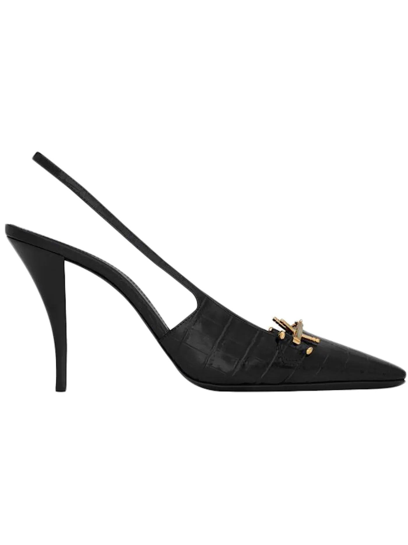 Женские туфли на каблуке с открытой пяткой Blade Saint Laurent — изображение 1 из 2, черный