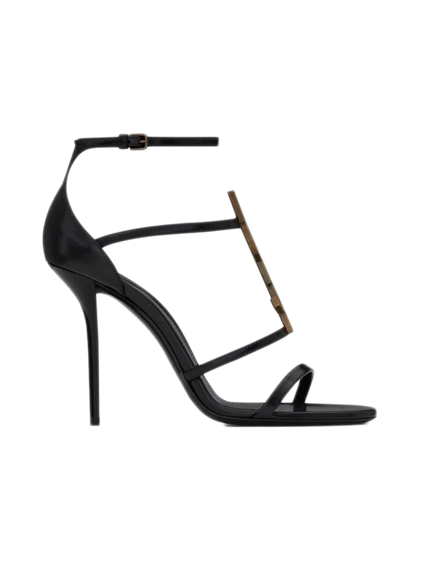Женские босоножки на каблуке с ремешком Saint Laurent Cassandra — изображение 1 из 2, черный