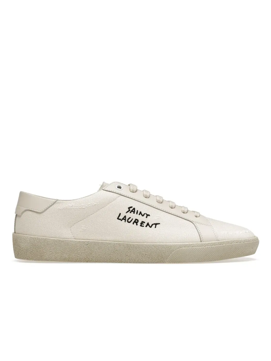 Мужские кроссовки с потертостями Saint Laurent Court Classic SL/06 Low — изображение 1 из 4, бежевый
