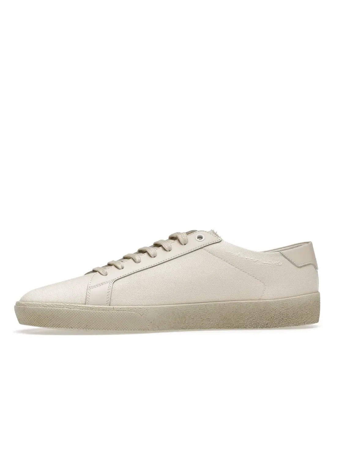 Мужские кроссовки с потертостями Saint Laurent Court Classic SL/06 Low — изображение 3 из 4, бежевый