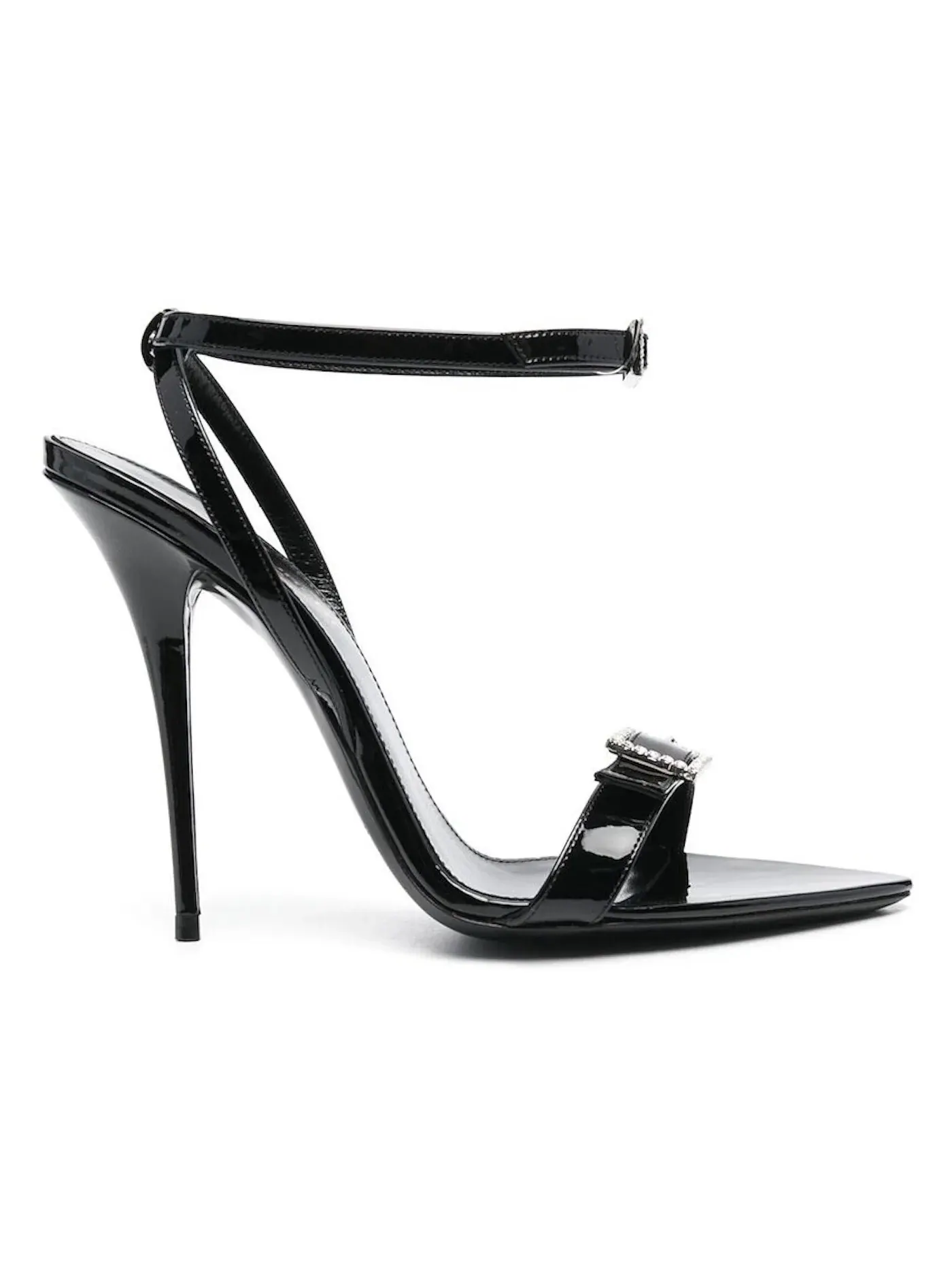 Женские босоножки на каблуке Saint Laurent Gippy Buckled Sandal Heels — изображение 1 из 2, черный