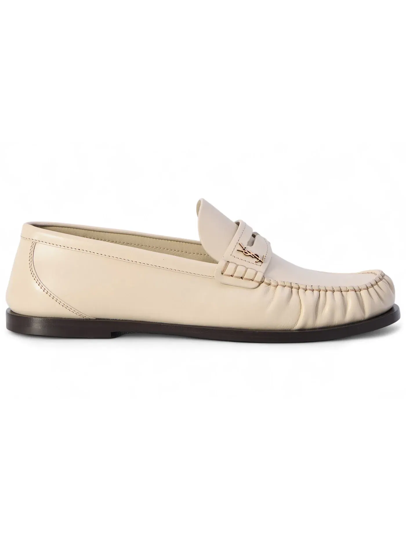 Женские лоферы из гладкой кожи Saint Laurent Laurent Loafers Smooth Leather — изображение 1 из 1, белый