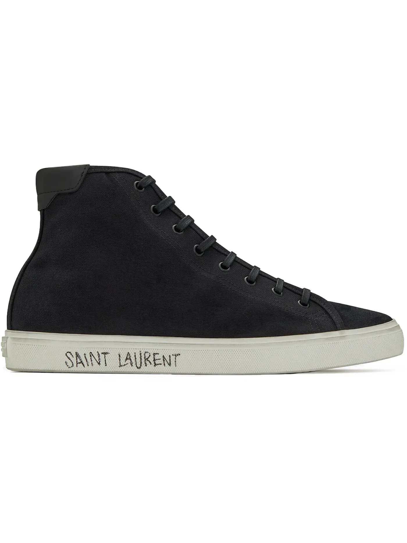 Мужские кроссовки Saint Laurent Malibu Mid — изображение 1 из 1, черный/черный/белый