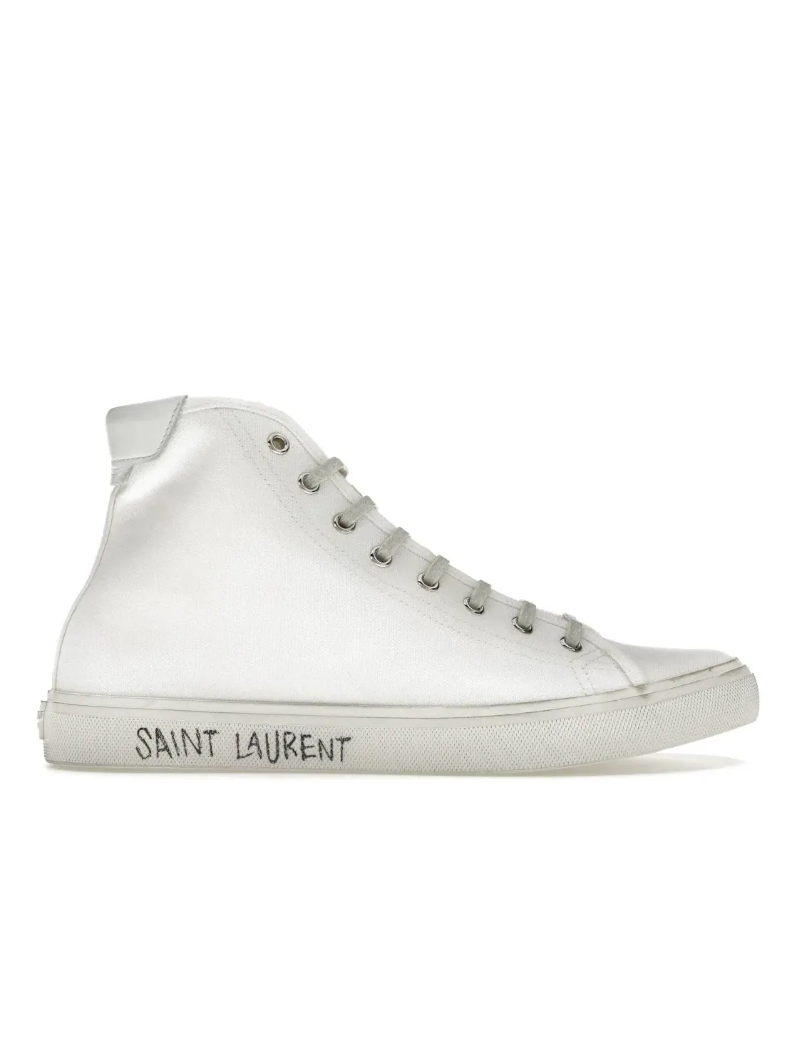 Мужские кроссовки с перфорированным носком Saint Laurent Malibu Mid — изображение 1 из 4, белый