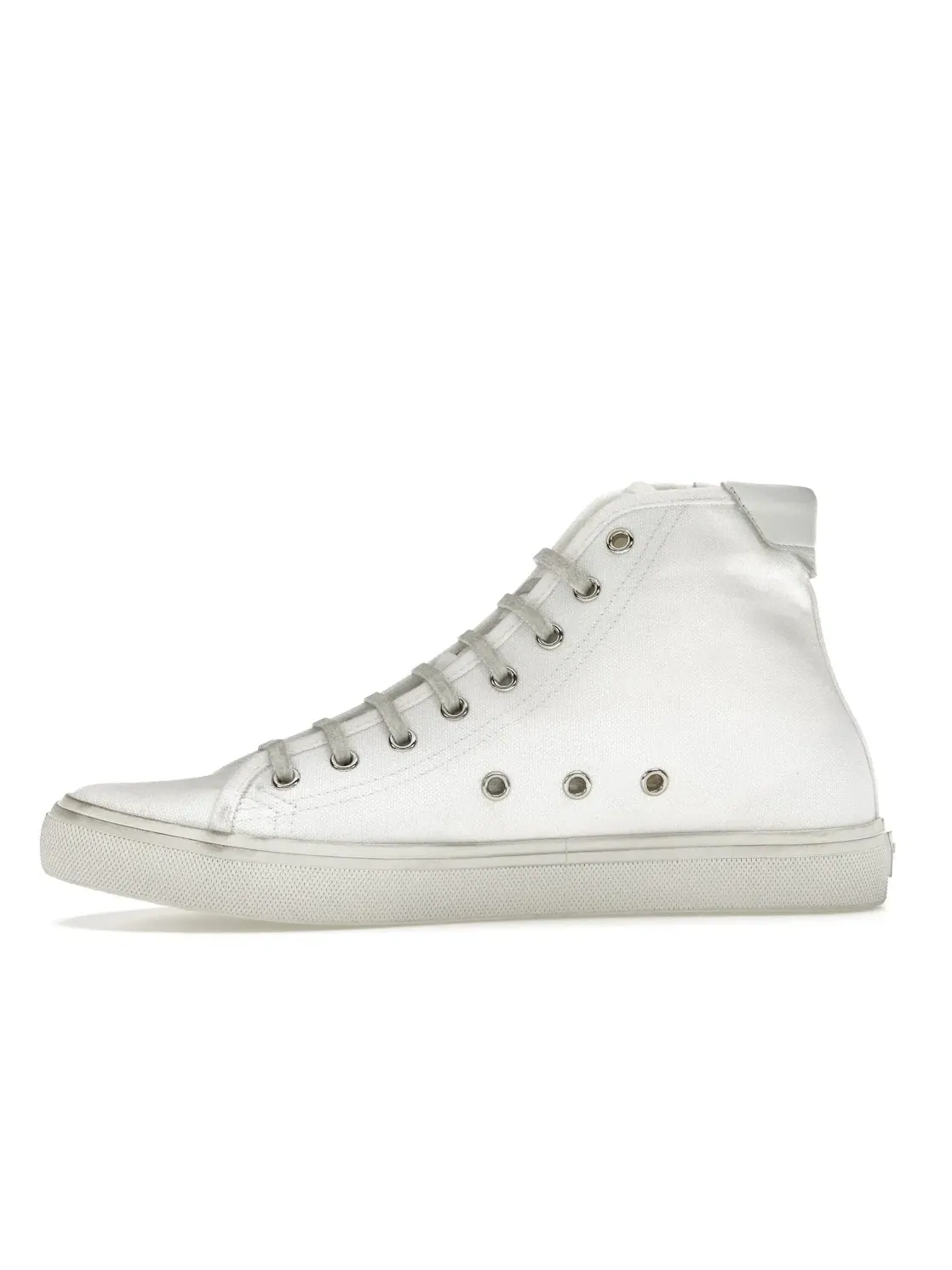 Мужские кроссовки с перфорированным носком Saint Laurent Malibu Mid — изображение 3 из 4, белый
