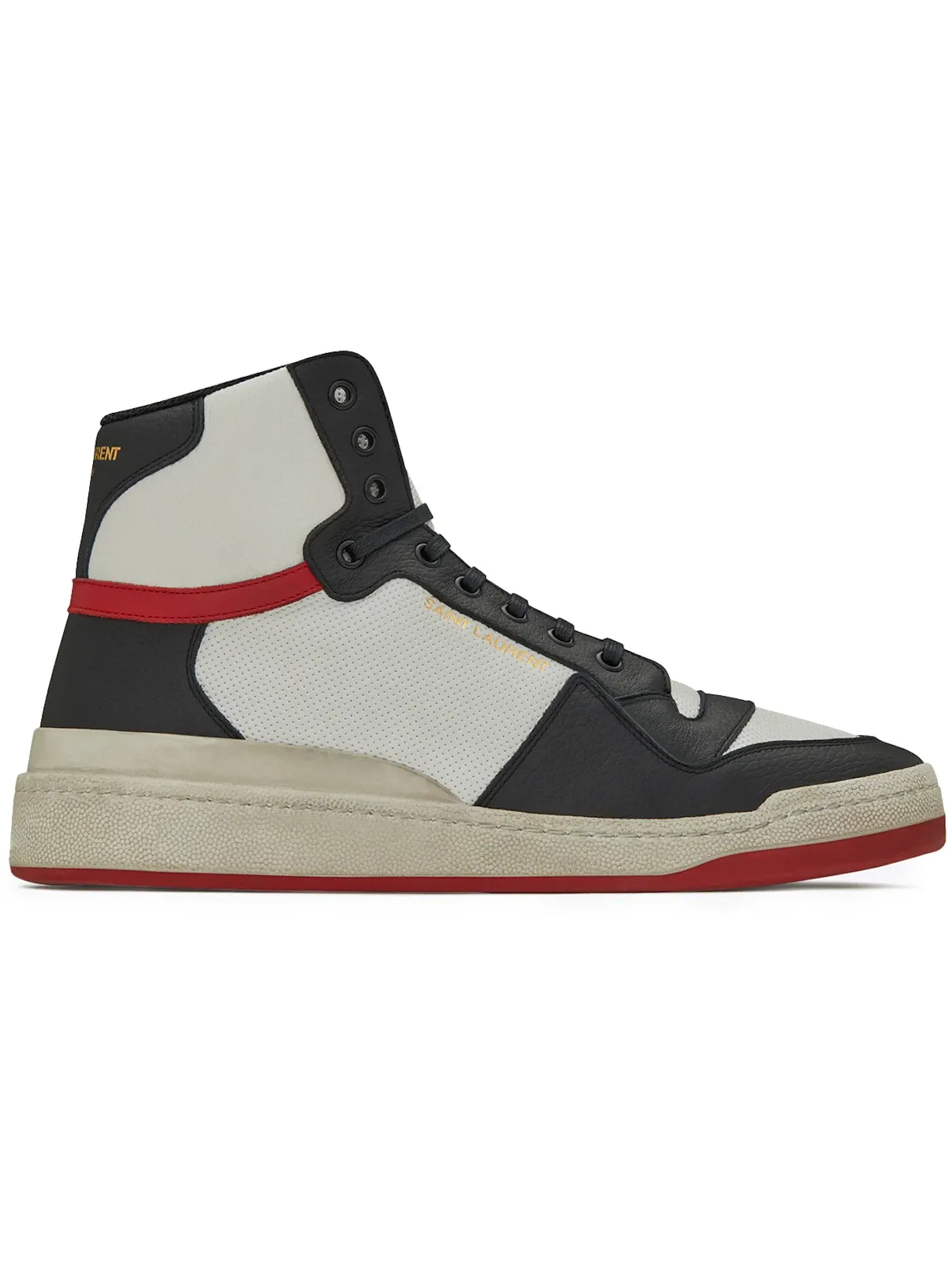 Мужские кроссовки с дизайном Saint Laurent SL-24 Mid Saint Laurent — изображение 1 из 1, белый/черный/красный