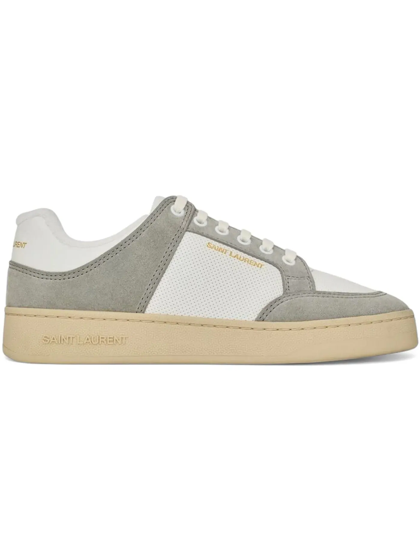 Мужские кроссовки с низкой посадкой Saint Laurent SL/61 Low, Blanc Optique/Paris Roof — изображение 1 из 1