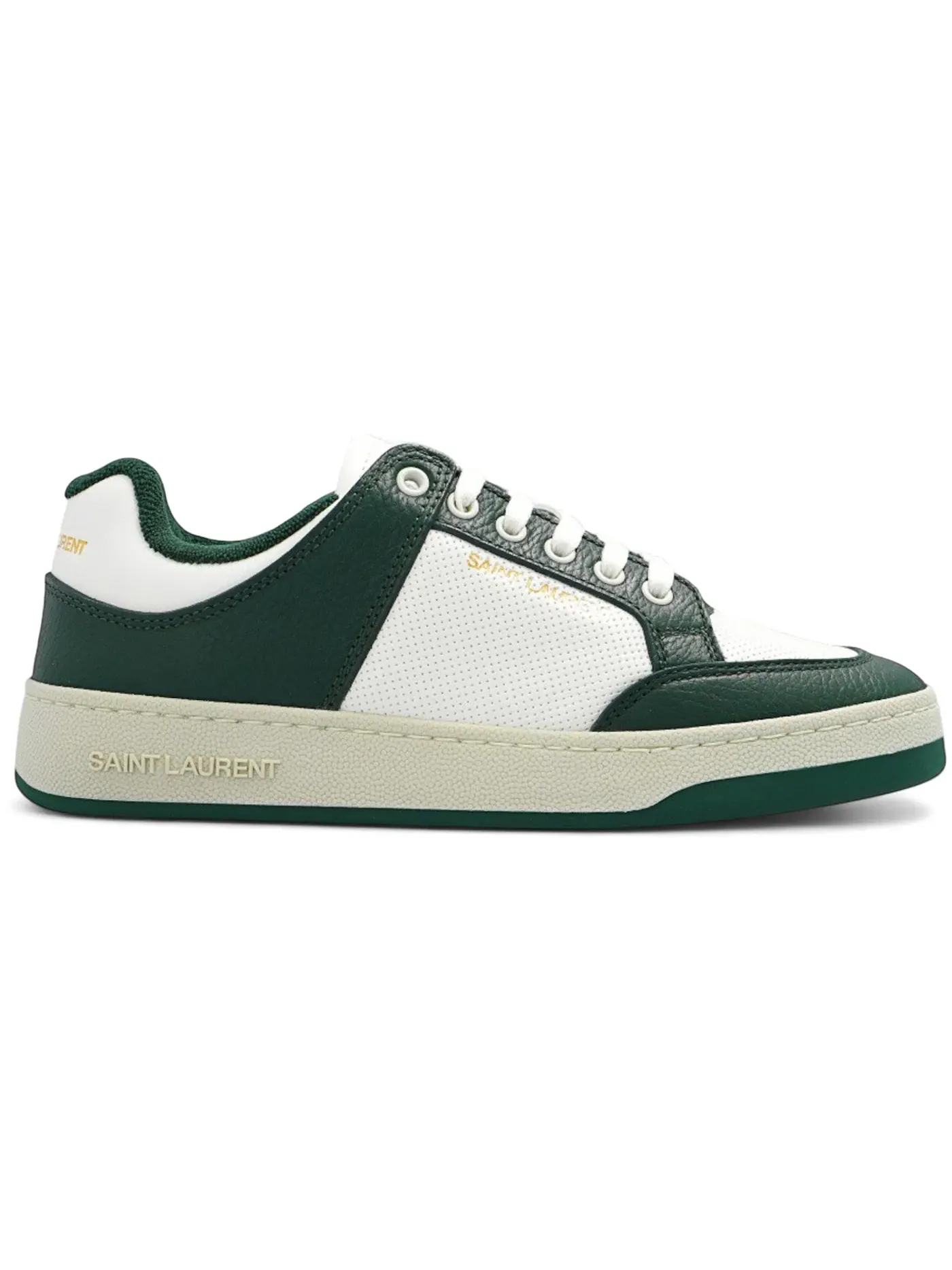 Мужские кроссовки Saint Laurent SL/61 Low — изображение 1 из 1, белый/темный зеленый