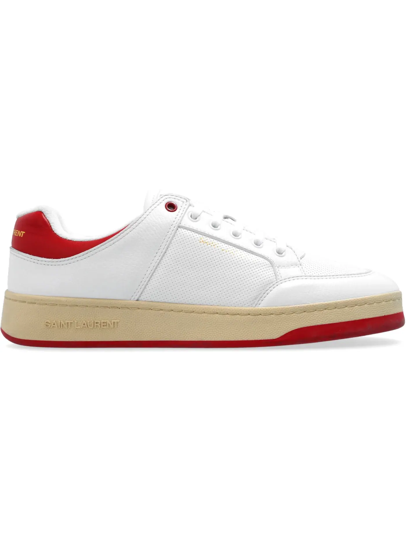 Мужские кроссовки с низким верхом Saint Laurent SL/61 Low — изображение 1 из 1, белый/винтажный красный