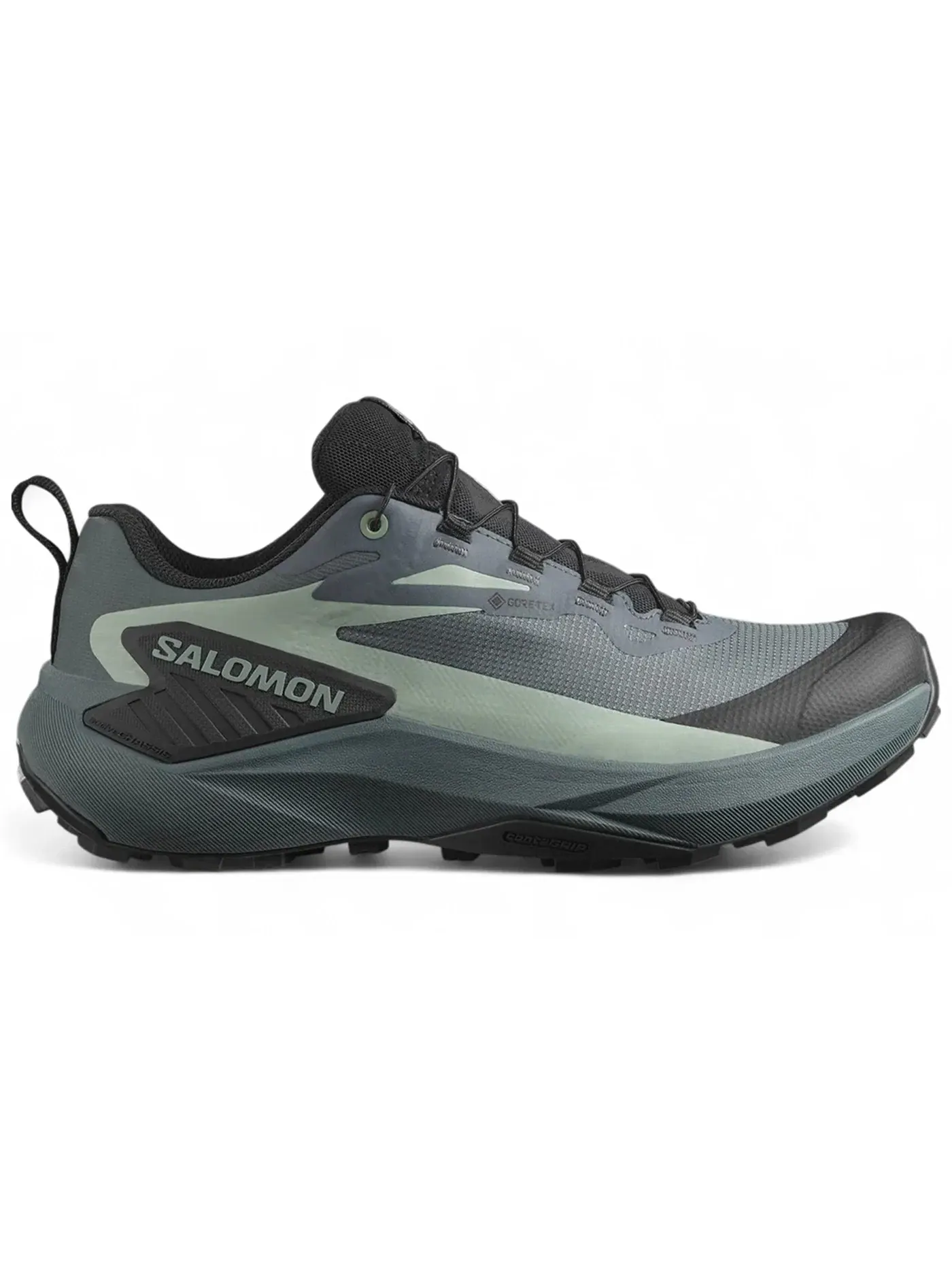 Кроссовки женские для бега Salomon Genesis Gore-Tex, водонепроницаемые — изображение 1 из 1, черный/зеленый