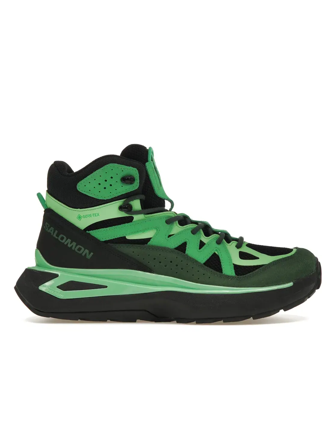 Кроссовки мужские Salomon Odyssey Elmt Mid Gore-Tex, для активного отдыха — изображение 1 из 4, яркий зеленый черный