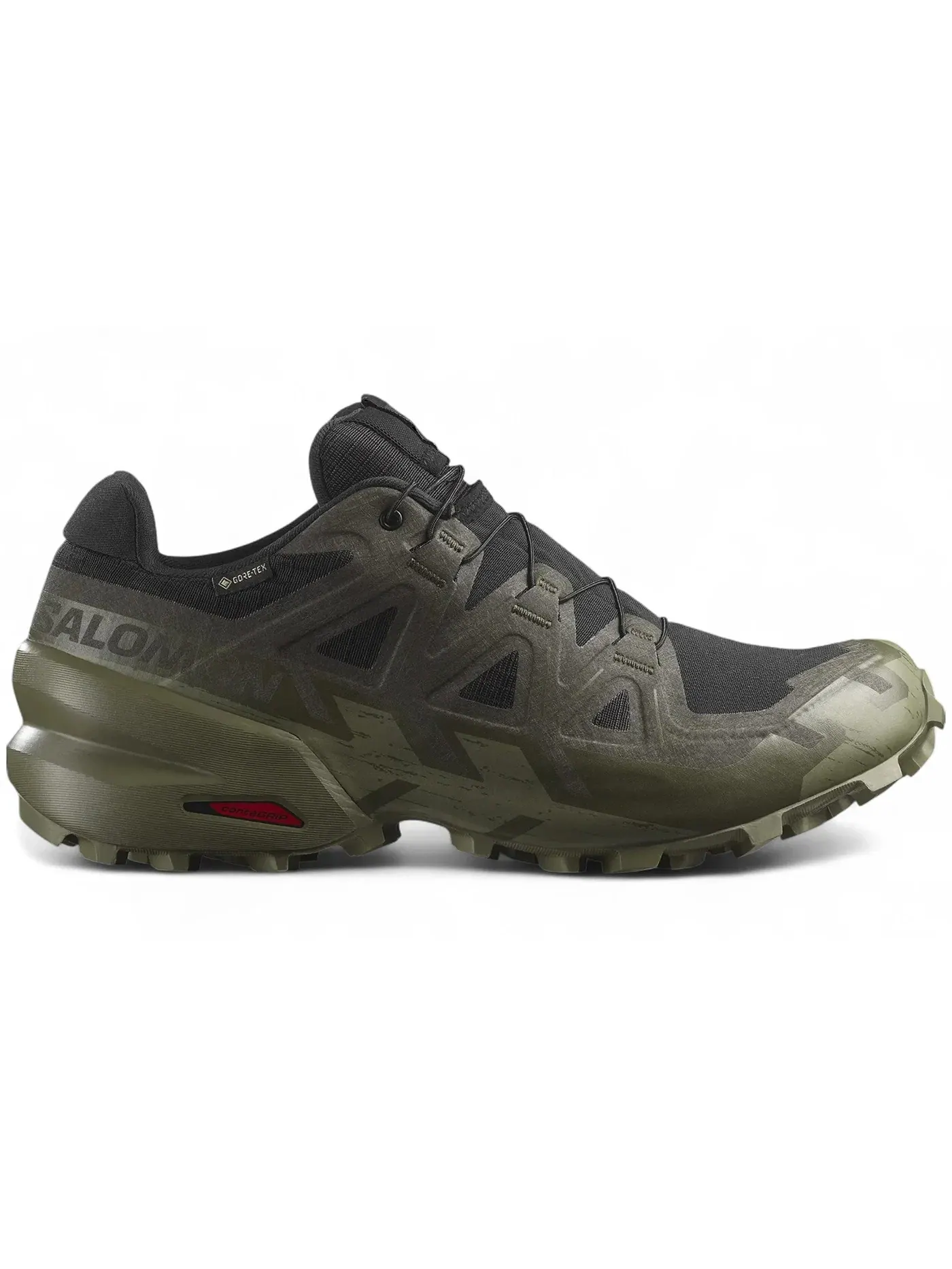 Трейловые кроссовки мужские Salomon Speedcross 6 Gore-Tex, водонепроницаемые — изображение 1 из 1, черный//глубокий зеленый