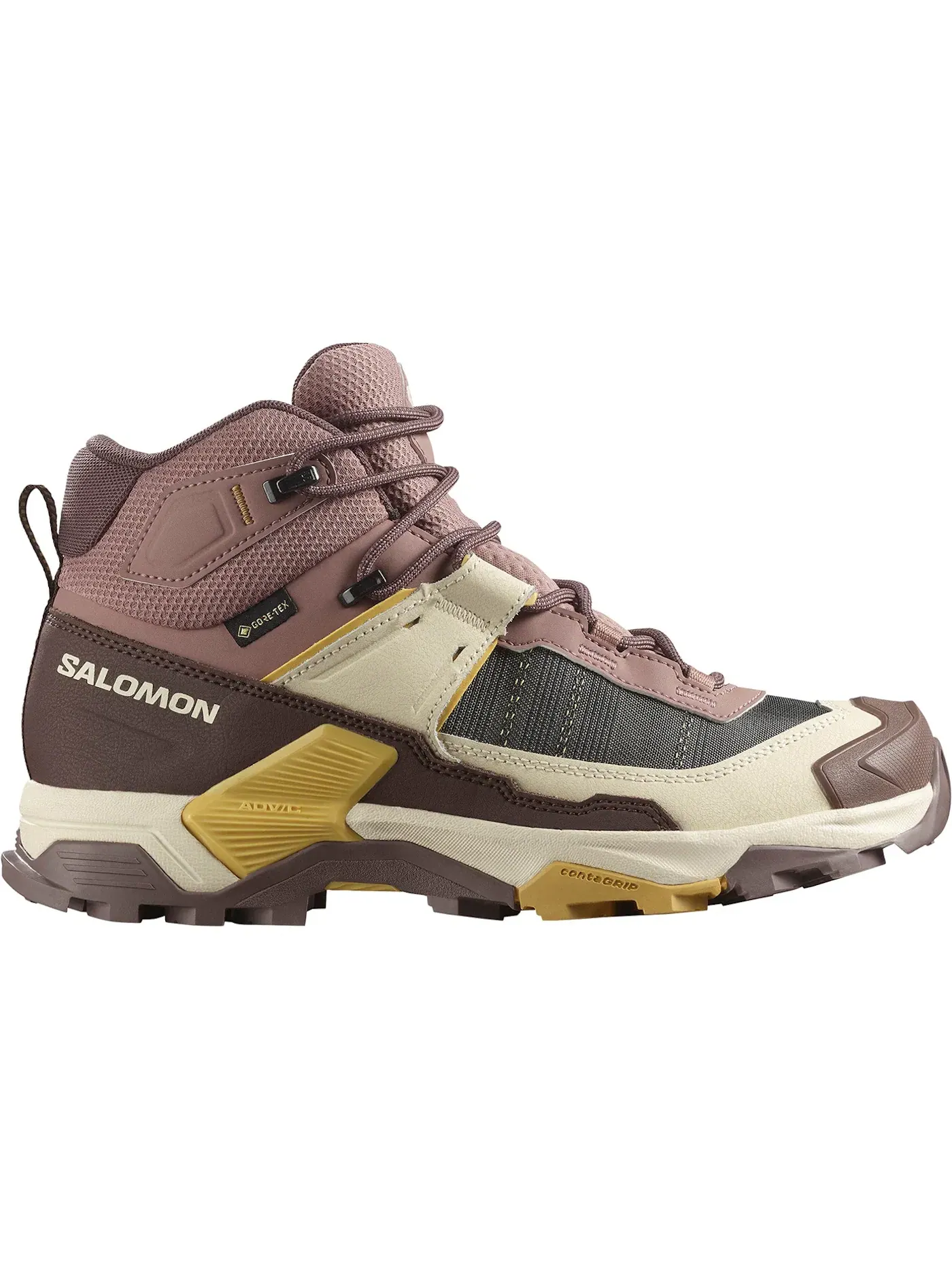 Кроссовки женские для трейлраннинга Salomon X Ultra 5 Mid Gore-Tex, водонепроницаемые, Burlwood/French Roast