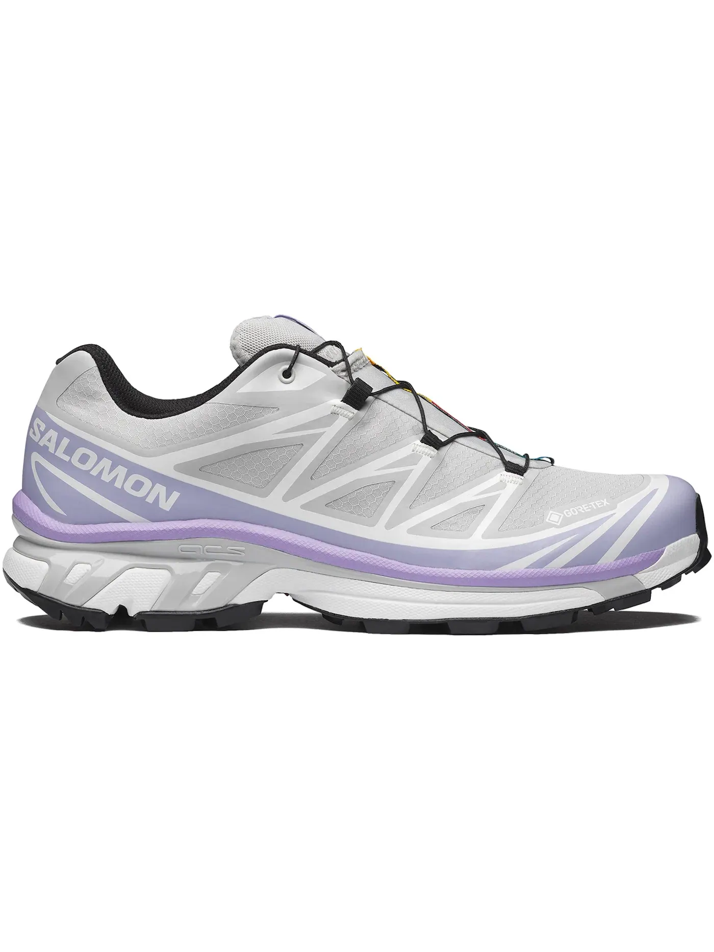 Кроссовки мужские Salomon XT-6 Gore-Tex, трейловые, водонепроницаемые — изображение 1 из 1, серый фиолетовый//белый