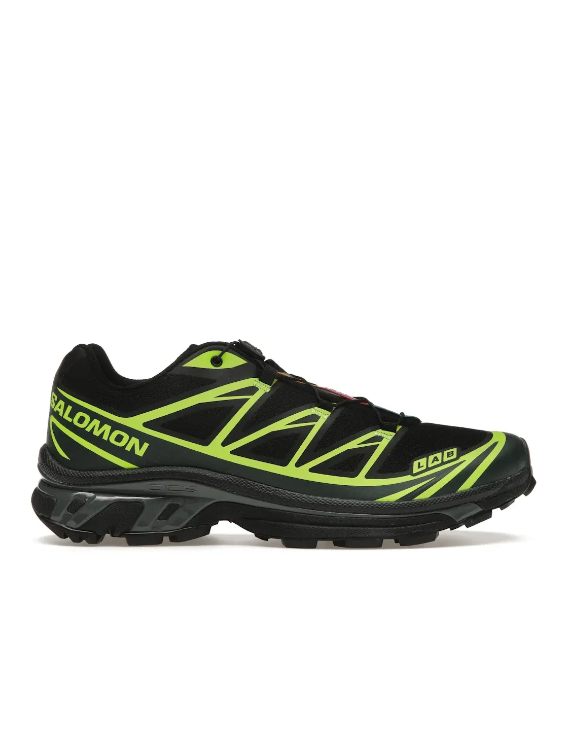 Кроссовки мужские Salomon XT-6 для бега, с системой Quicklace — изображение 1 из 4, черный//зеленый