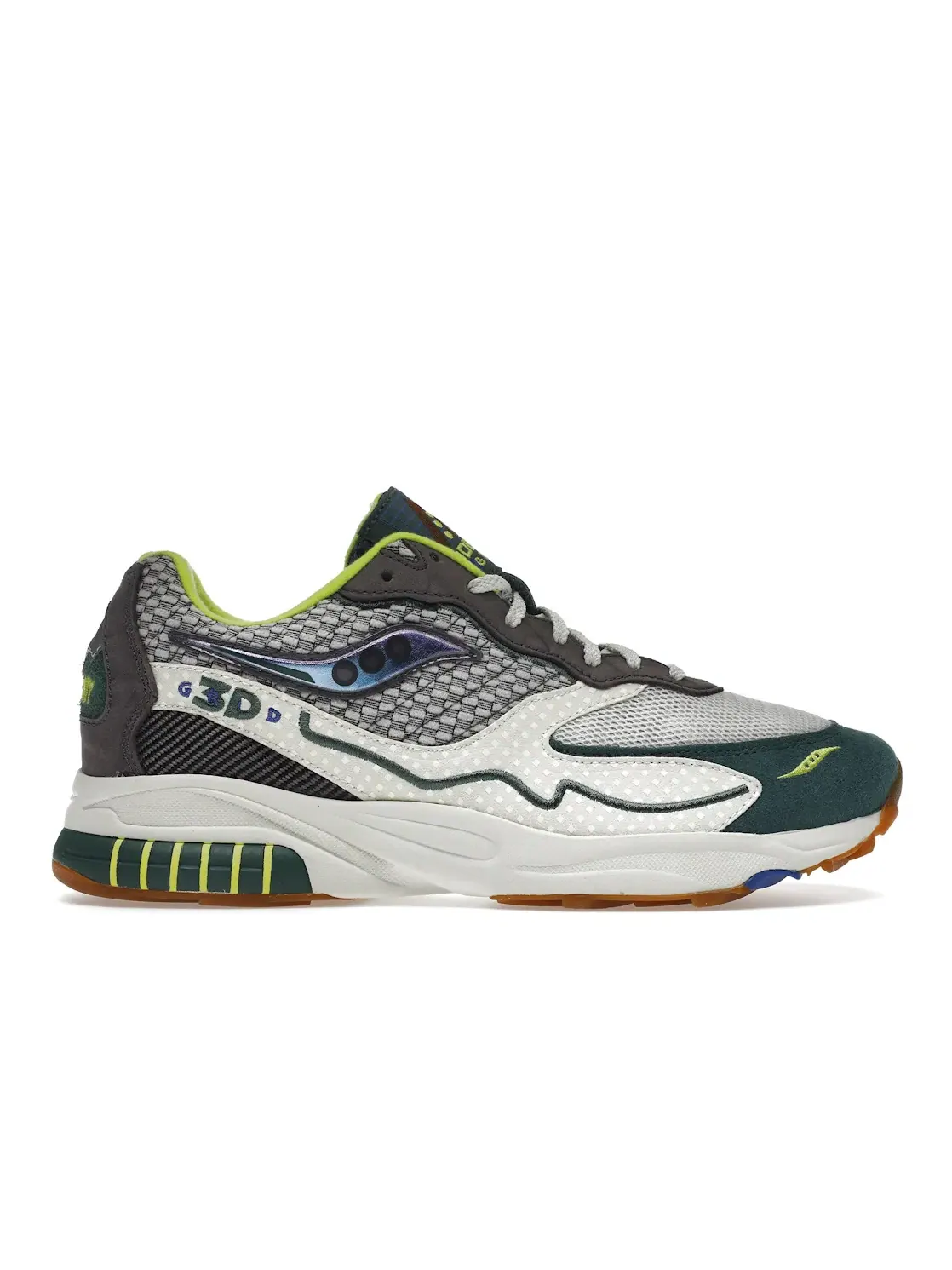 Мужские кроссовки с принтом Saucony 3D Grid Hurricane — изображение 1 из 4, бежевый/серый/зеленый
