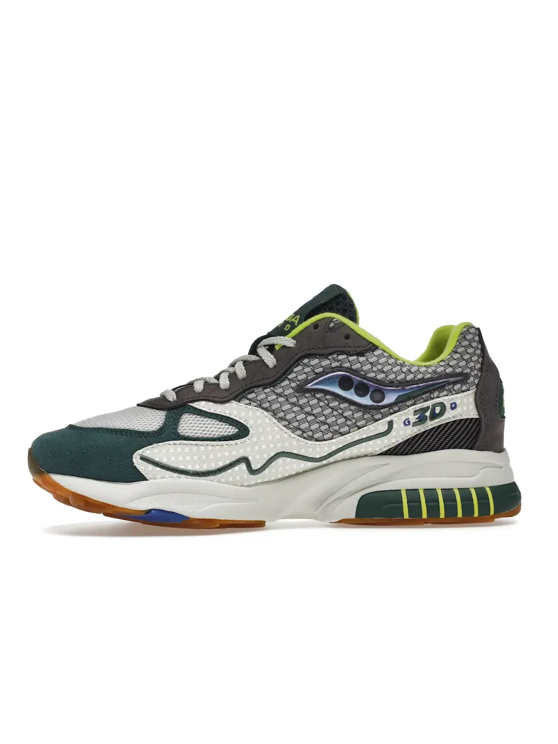 Мужские кроссовки с принтом Saucony 3D Grid Hurricane — изображение 3 из 4, бежевый/серый/зеленый