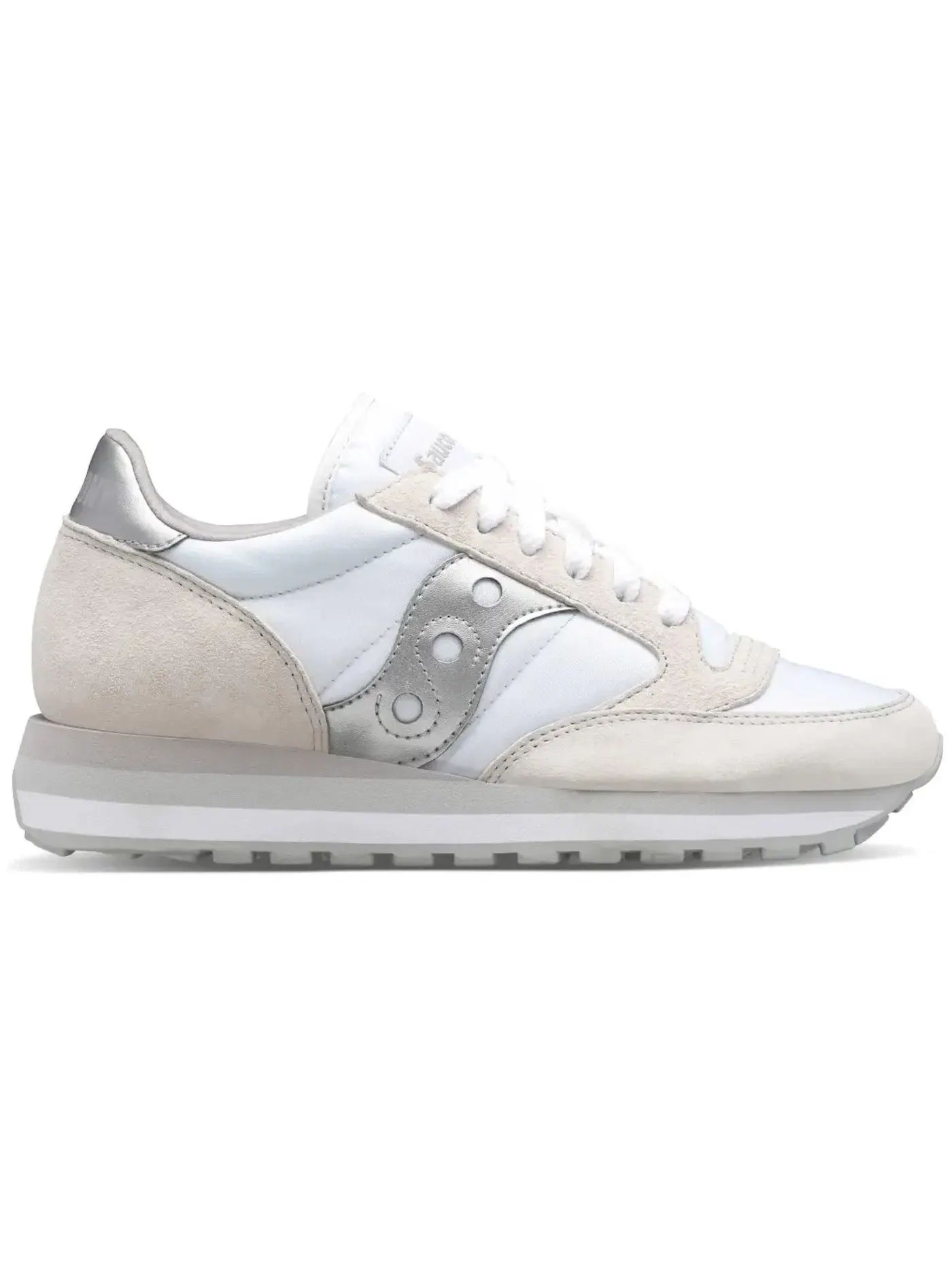 Женские кроссовки с ретро-дизайном Saucony Jazz Triple — изображение 1 из 2, белый/серебристый