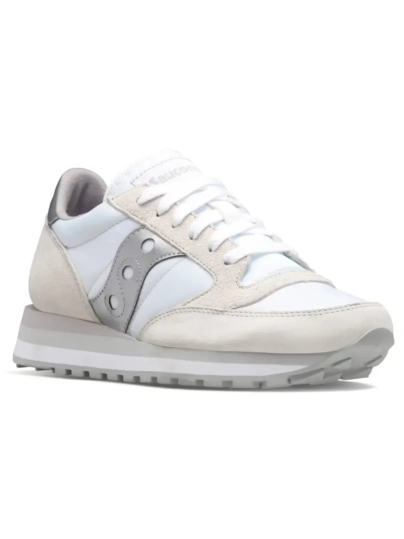 Женские кроссовки с ретро-дизайном Saucony Jazz Triple — изображение 2 из 2, белый/серебристый
