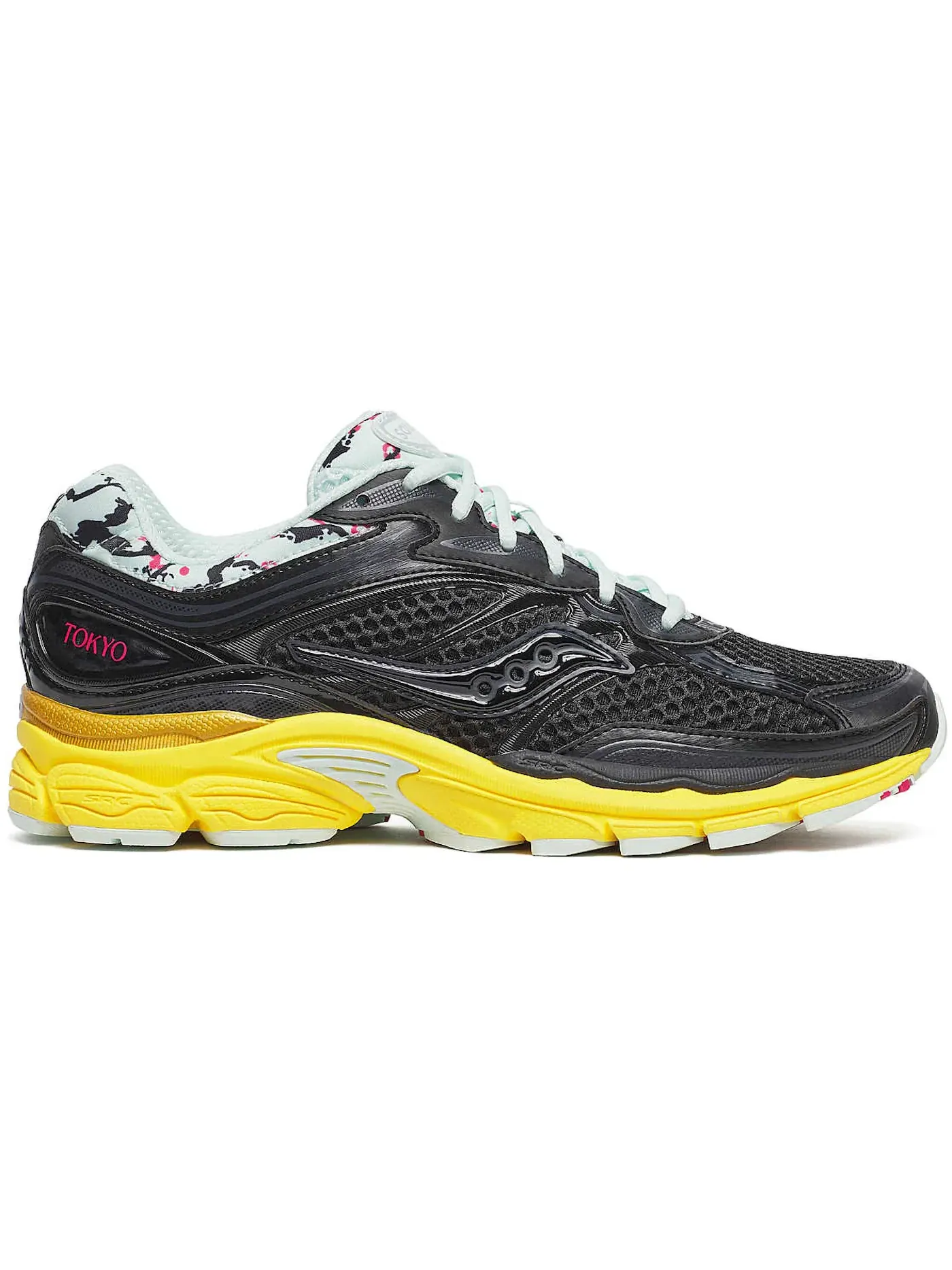 Мужские кроссовки для повседневной носки Saucony ProGrid Omni 9 — изображение 1 из 1, черный/желтый/розовый