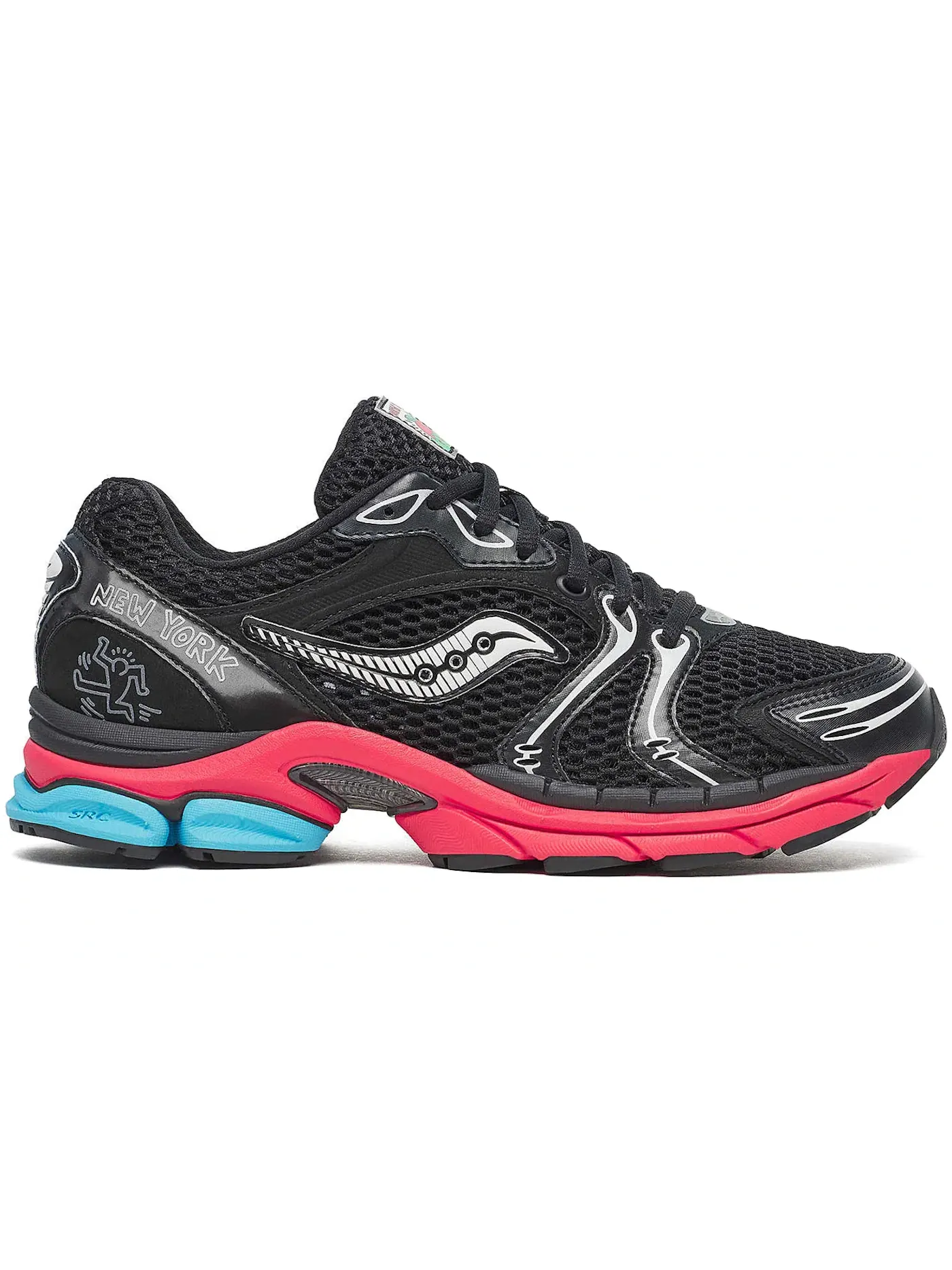 Женские кроссовки Lifestyle с принтом Saucony ProGrid Triumph 4 — изображение 1 из 1, черный/красный