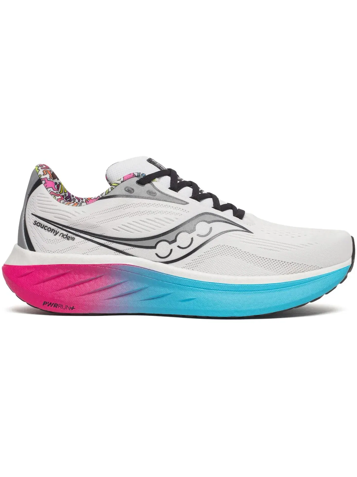 Мужские кроссовки с принтом Saucony Ride 18 Keith Haring Love Saucony — изображение 1 из 1, белый голубой розовый