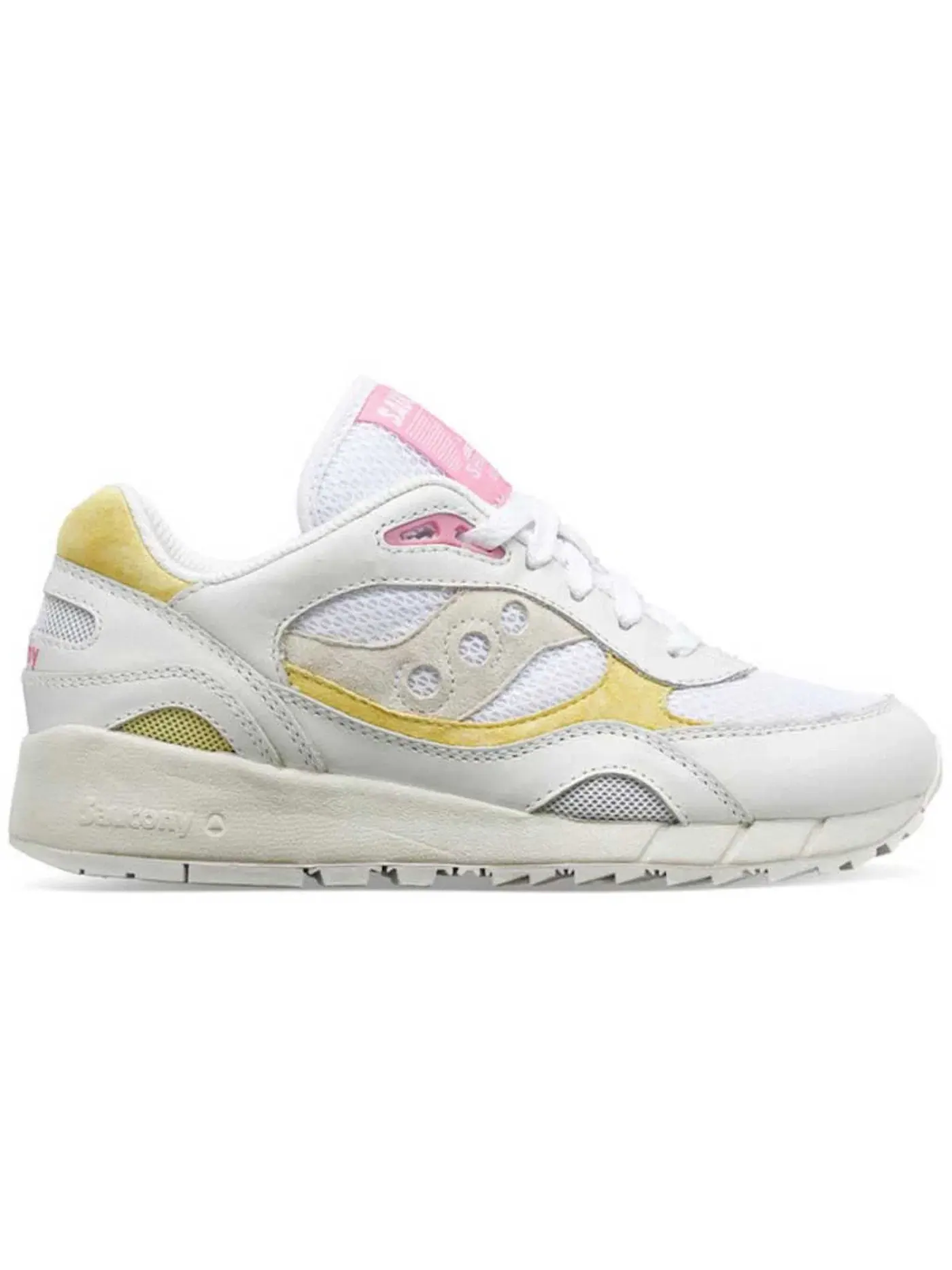 Женские кроссовки Lifestyle Saucony Shadow 6000 — изображение 1 из 1, белый/желтый/розовый