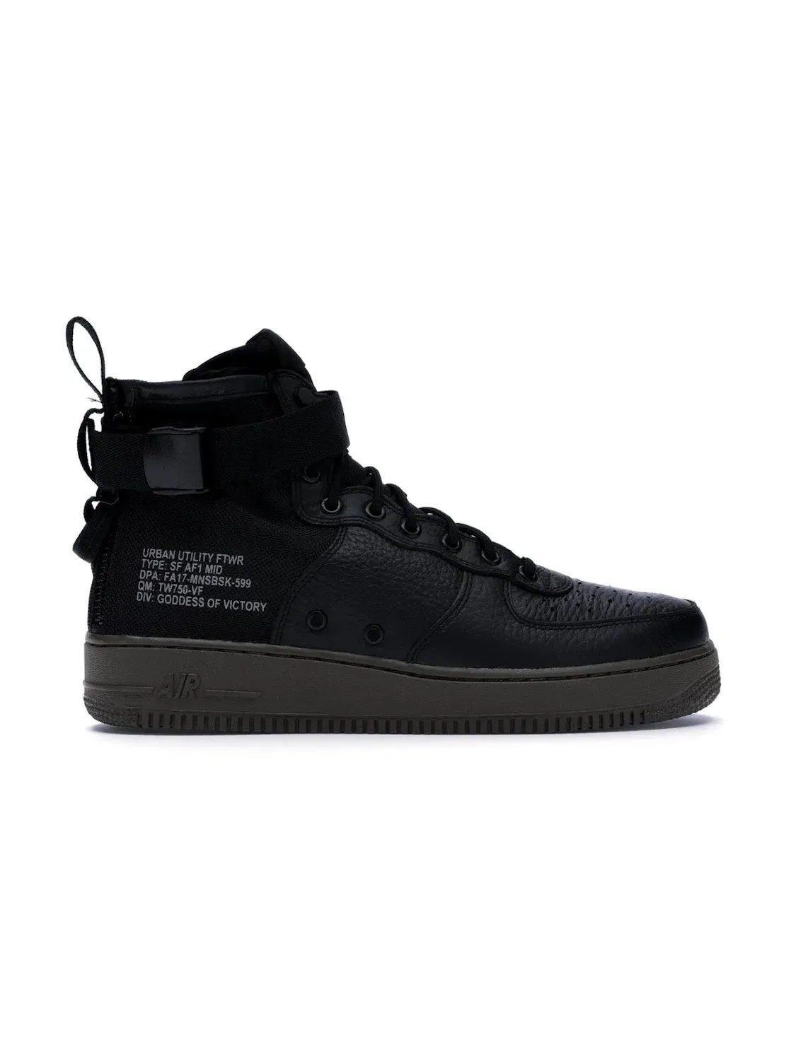 Мужские ботинки кроссовки с высоким голенищем Nike SF Air Force 1 Mid — изображение 1 из 4, черный/черный-темный