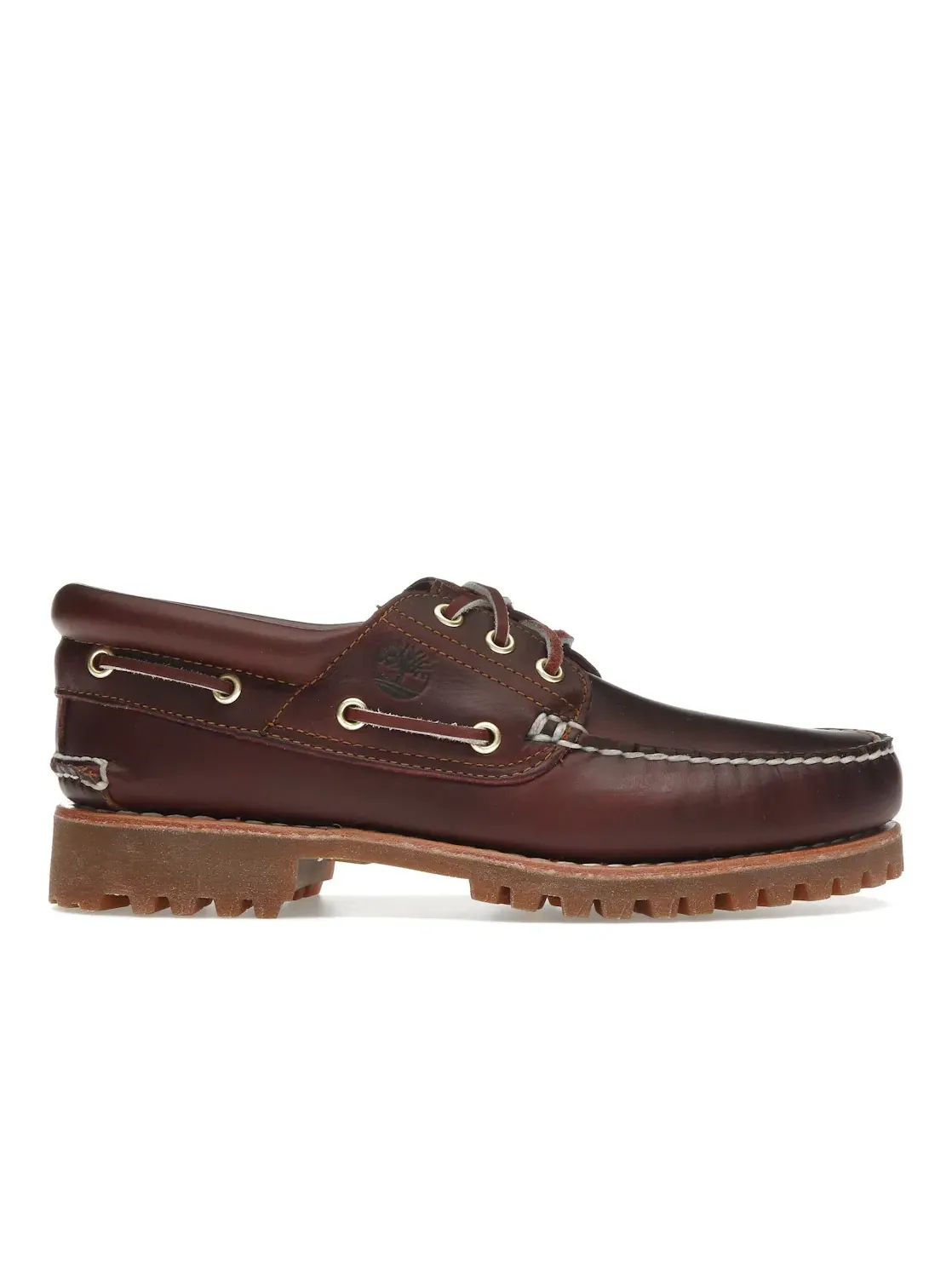 Мужские лоферы с прошивкой Timberland 3-Eye Lug Handsewn Boat Shoe — изображение 1 из 4, бордовый