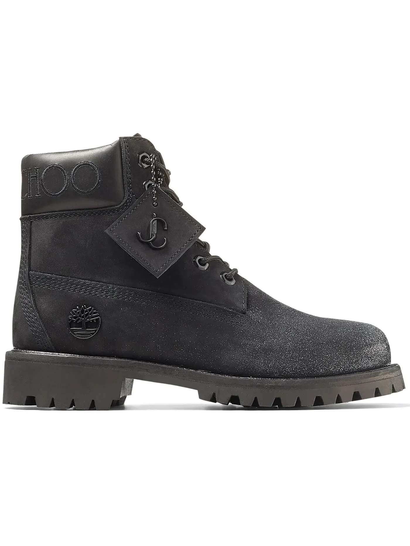 Женские ботинки с блестками Timberland 6" Boot Jimmy Choo Premium Black Glitter — изображение 1 из 1, черный