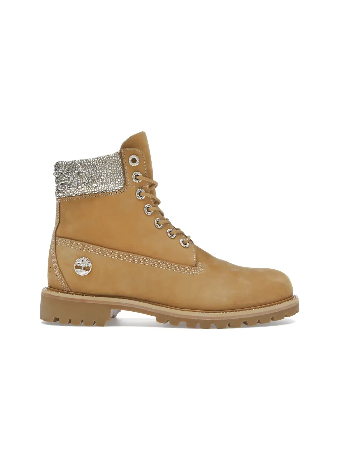 Женские ботинки с кристаллами Swarovski Timberland 6" Boot Jimmy Choo Timberland, Wheat/Crystal — изображение 1 из 4