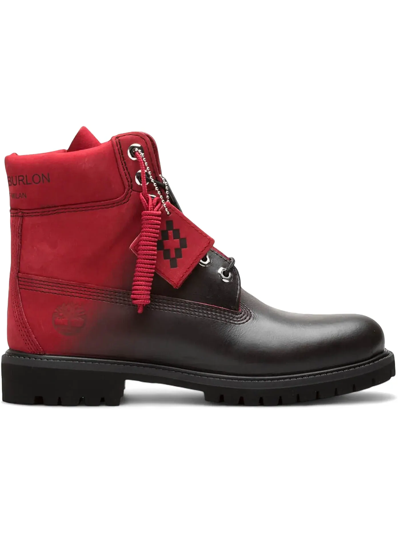 Мужские ботинки с высоким берцем Marcelo Burlon County of Milan Timberland — изображение 1 из 1, красный/мульти