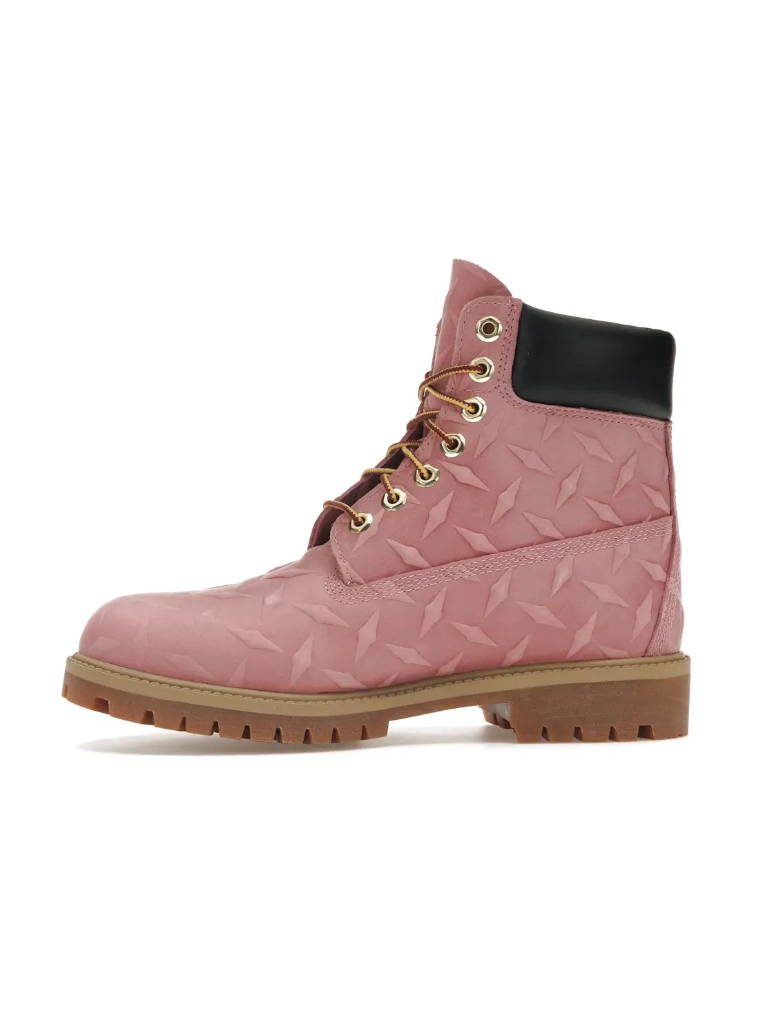 Мужские ботинки водонепроницаемые Timberland 6" Premium Waterproof Boot Diamond Plate Pink — изображение 3 из 4, розовый