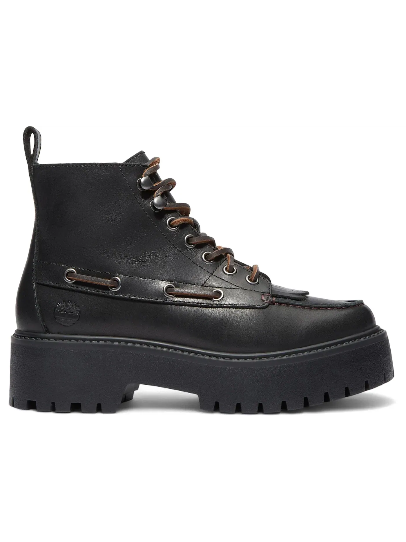 Женские ботинки на платформе Timberland Stone Street Mid 7-Eye Platform Kiltie Boot — изображение 1 из 1, черный